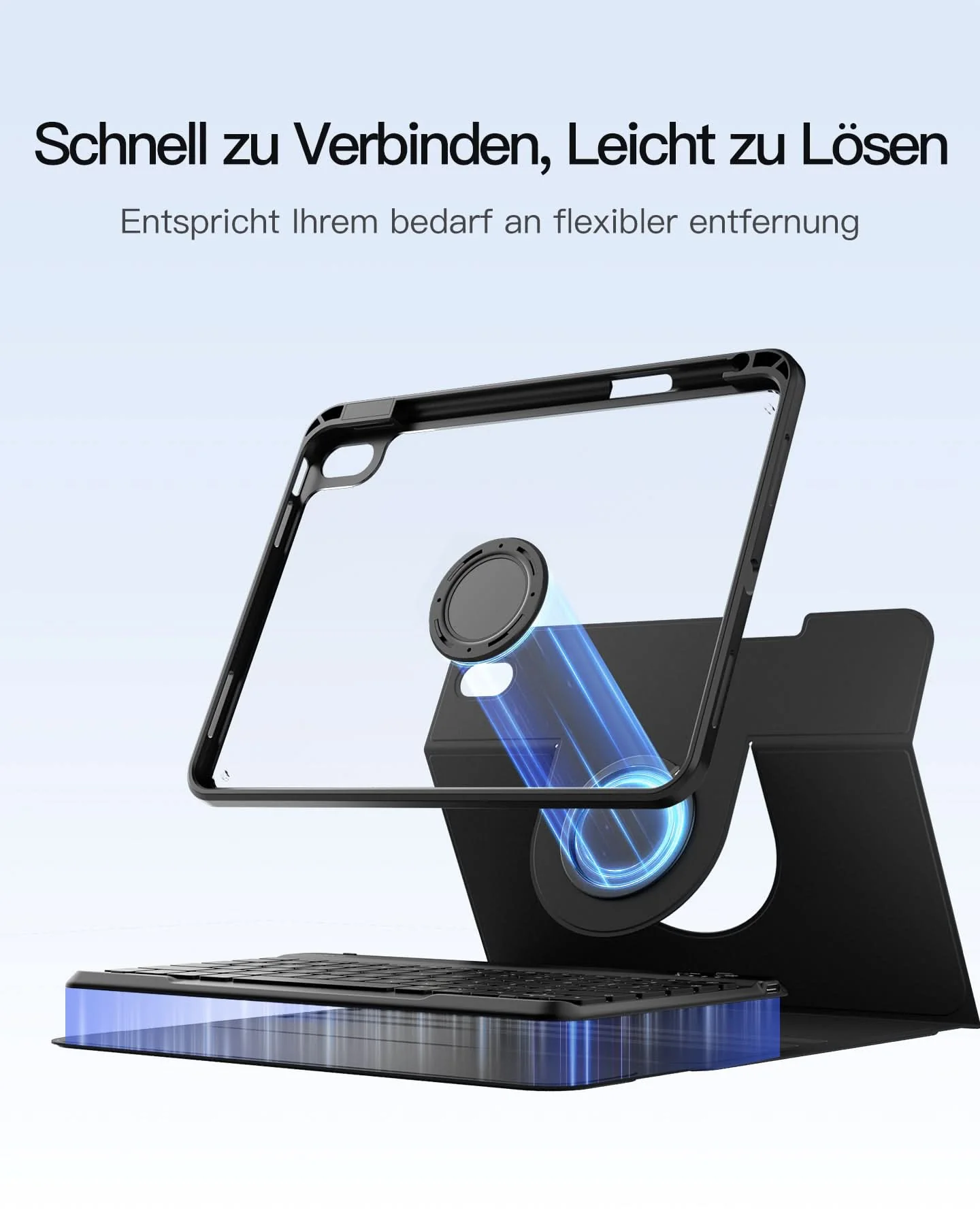 360°-Drehdesign Tastatur Hülle für iPad 11" (A16 2025), iPad 10.9" (10 Gen 2022), N0029 - Image 4