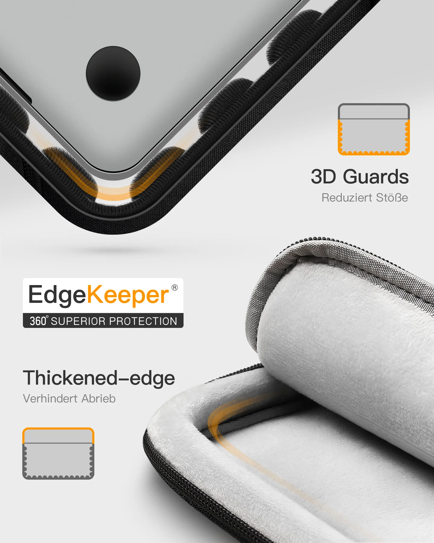 Edgekeeper 360° Professioneller Schutz Hülle für 13" MacBook, mit Zubehörtasche, LB01011 - Image 18
