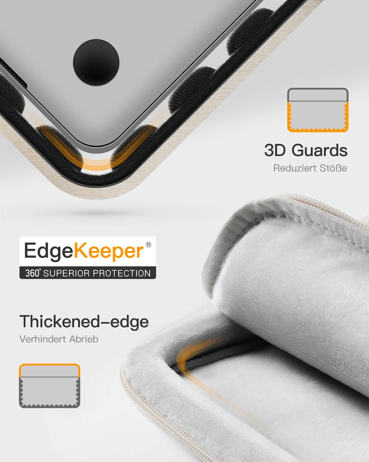 Edgekeeper 360° Professioneller Schutz Hülle für 13" MacBook, mit Zubehörtasche, LB01011 - Image 26