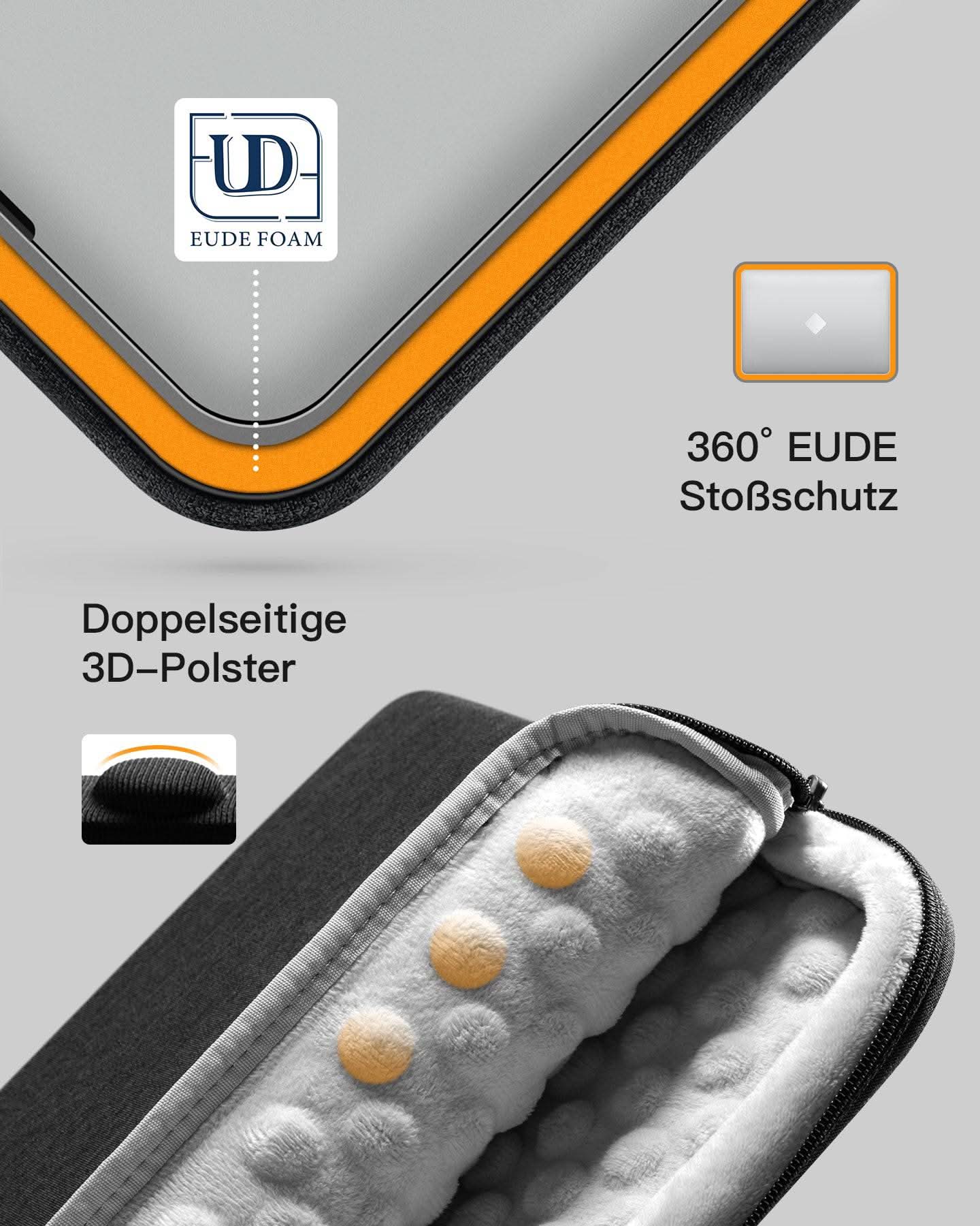 Edgekeeper 360° Professioneller Schutz Hülle für 13" MacBook, mit Zubehörtasche, LB01011 - Image 4