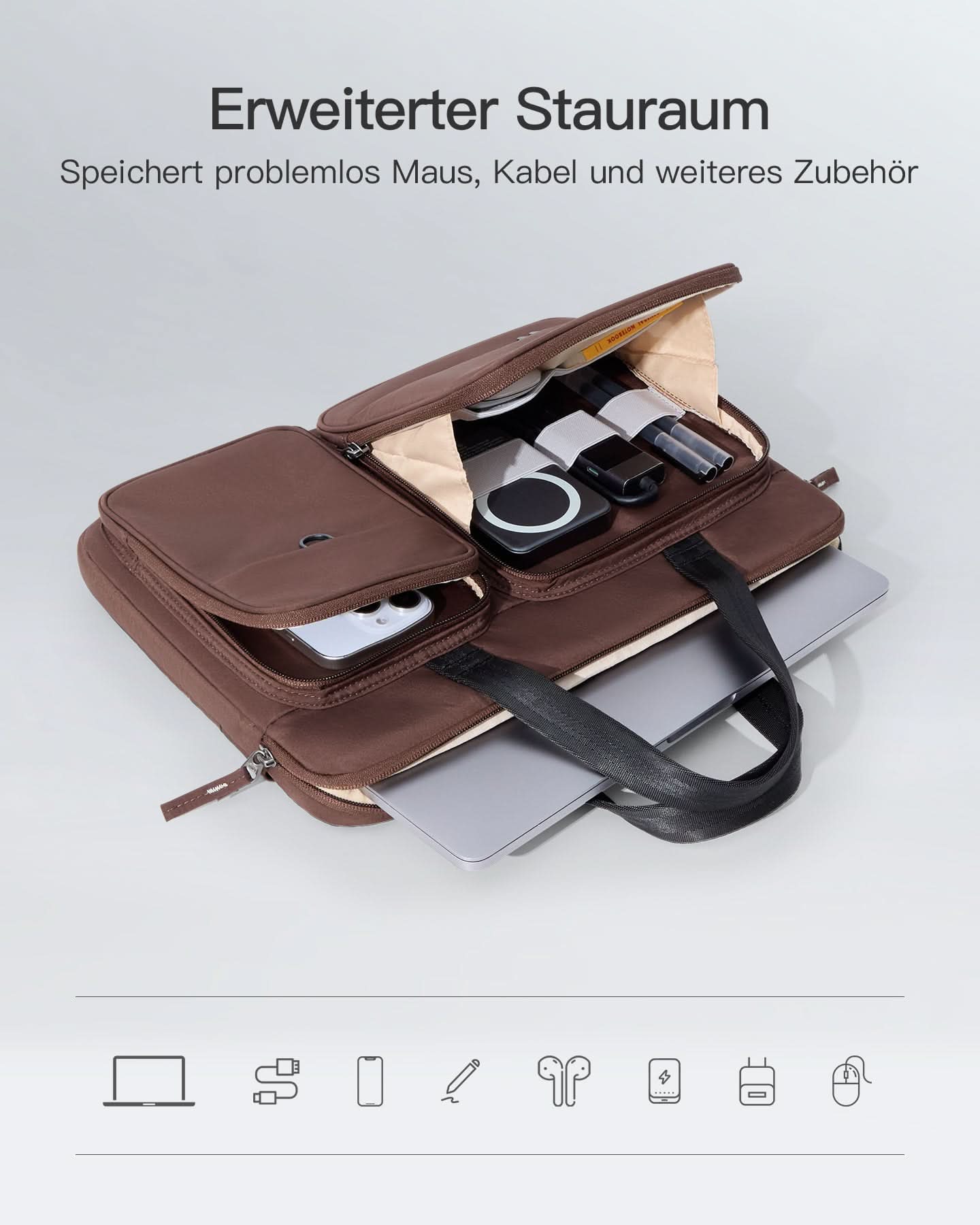 360° Rundumschutz Laptoptasche Große Kapazität Hülle Kompatibel mit 13" MacBook Air M4-M1 2025-2012, 14" MacBook Pro M5-M1 Pro/Max 2025-2021,LBT21 - Image 16