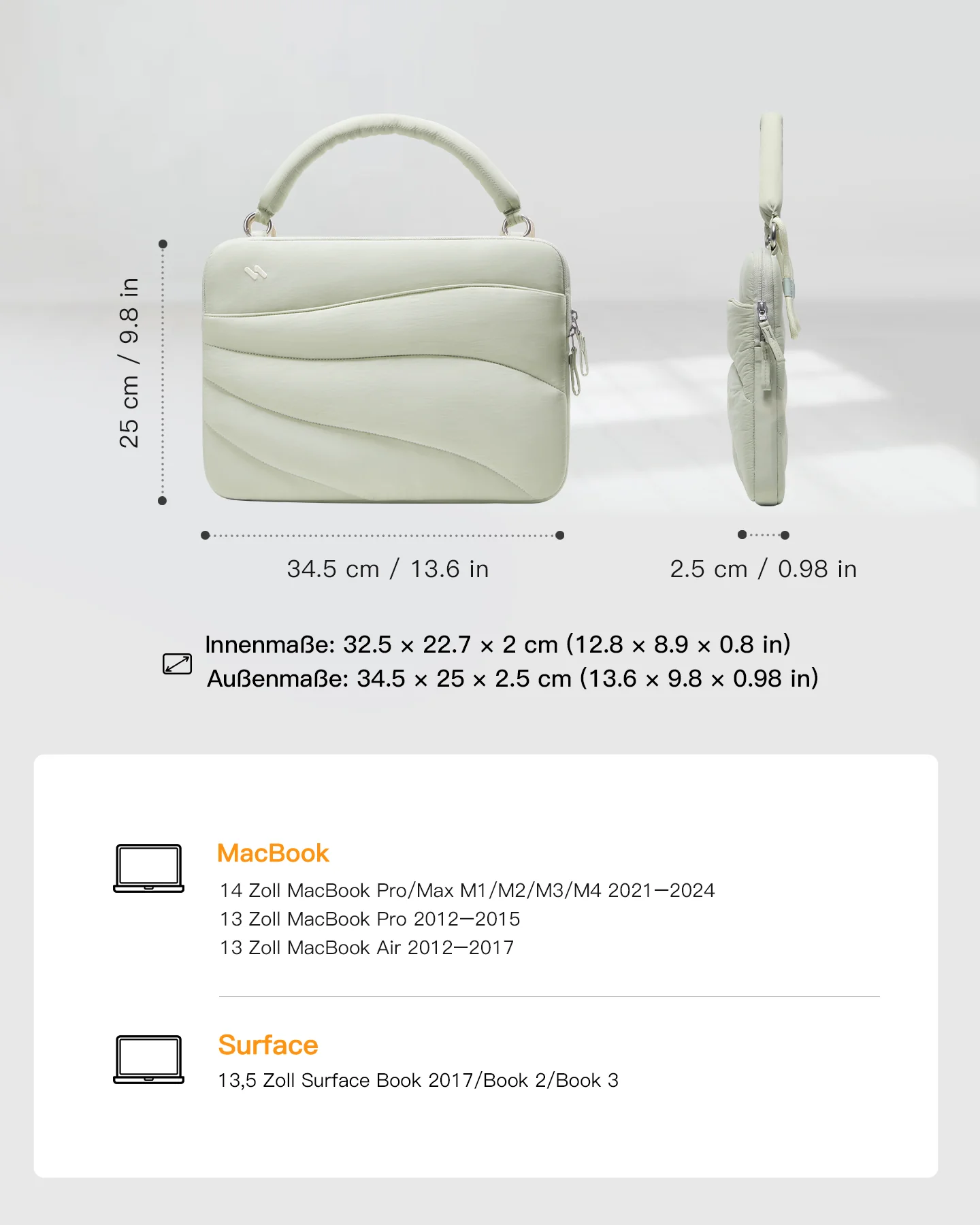 360° Schützende Laptop-Tasche, kompatibel mit 13/14 Zoll MacBook Pro/Air, LBW21 - Image 10