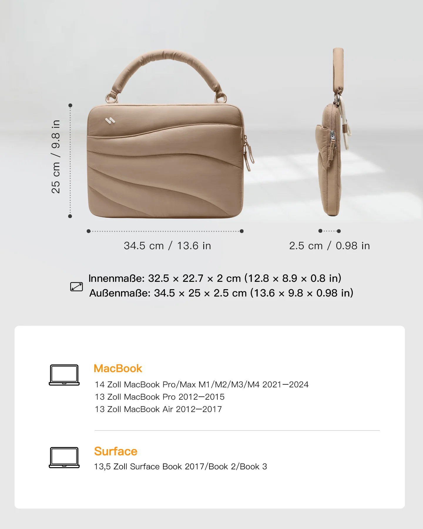 360° Schützende Laptop-Tasche, kompatibel mit 13/14 Zoll MacBook Pro/Air, LBW21 - Image 4