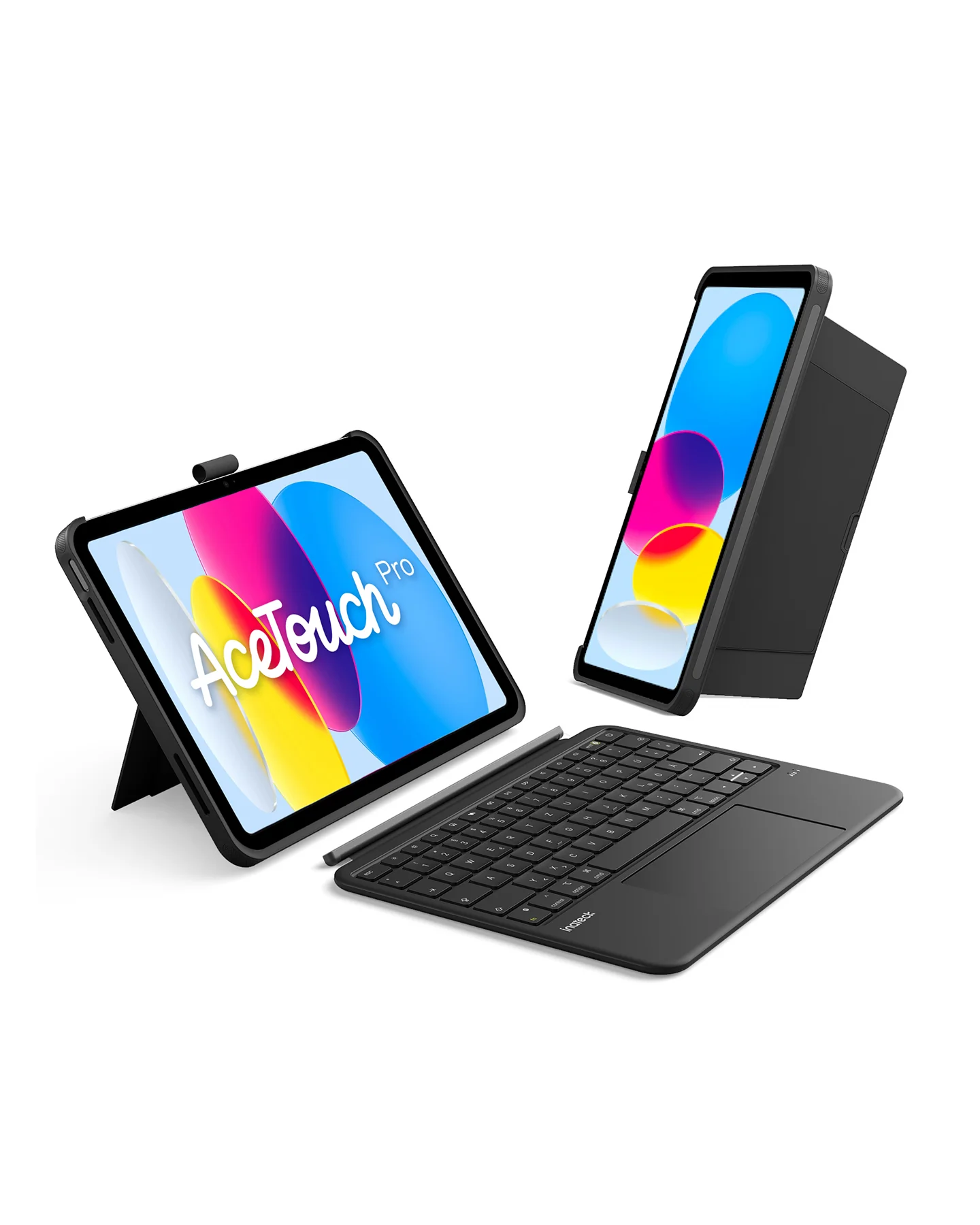 Abnehmbar Hülle mit Tastatur für iPad 11" A16 2025, iPad 10.9" 2022,mit Stifthalter, QWERTZ, AceTouch Pro, KB403-10 | Red Dot Design Award 2026 - Image 11