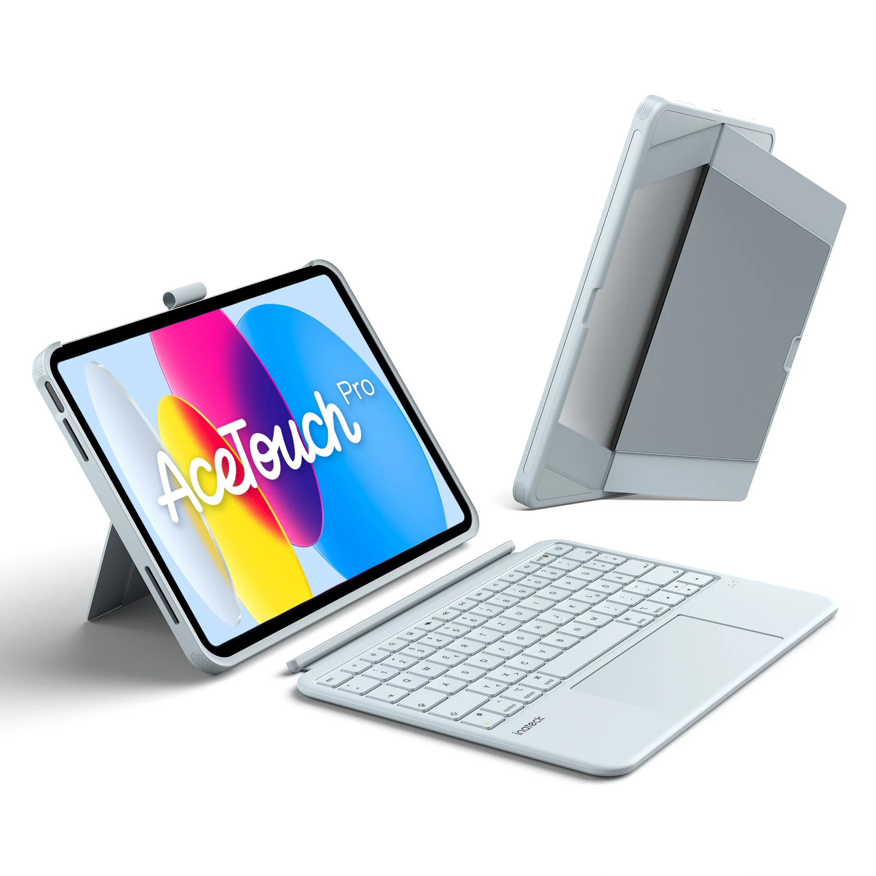 Abnehmbar Hülle mit Tastatur für iPad 11" A16 2025, iPad 10.9" 2022,mit Stifthalter, QWERTZ, AceTouch Pro, KB403-10 | Red Dot Design Award 2026 - Image 25