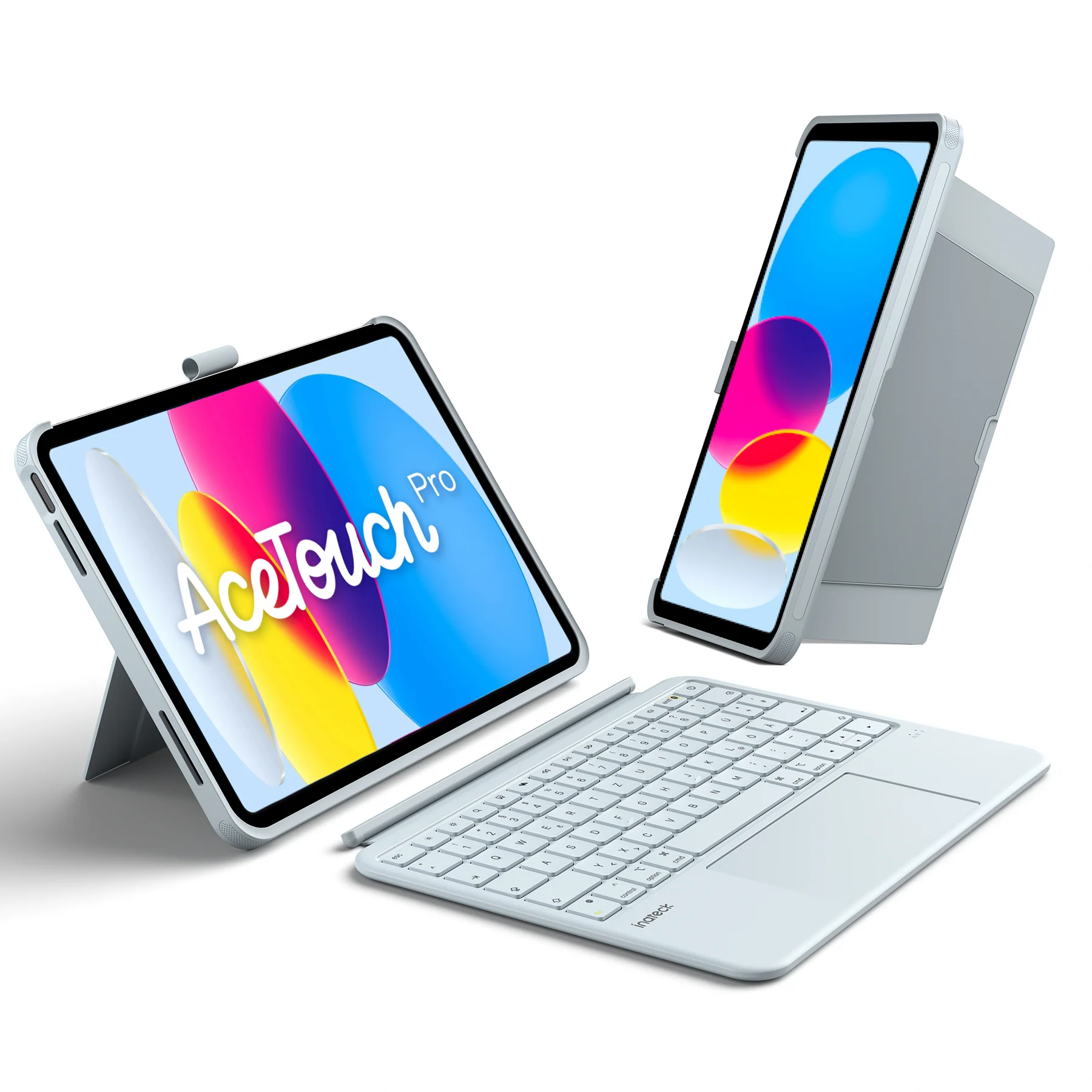 Abnehmbar Hülle mit Tastatur für iPad 11" A16 2025, iPad 10.9" 2022,mit Stifthalter, QWERTZ, AceTouch Pro, KB403-10 | Red Dot Design Award 2026 - Image 36
