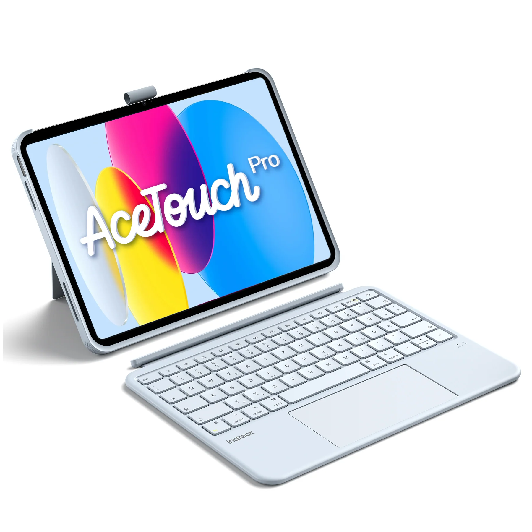 Abnehmbar Hülle mit Tastatur für iPad 11" A16 2025, iPad 10.9" 2022,mit Stifthalter, QWERTZ, AceTouch Pro, KB403-10 | Red Dot Design Award 2026 - Image 37