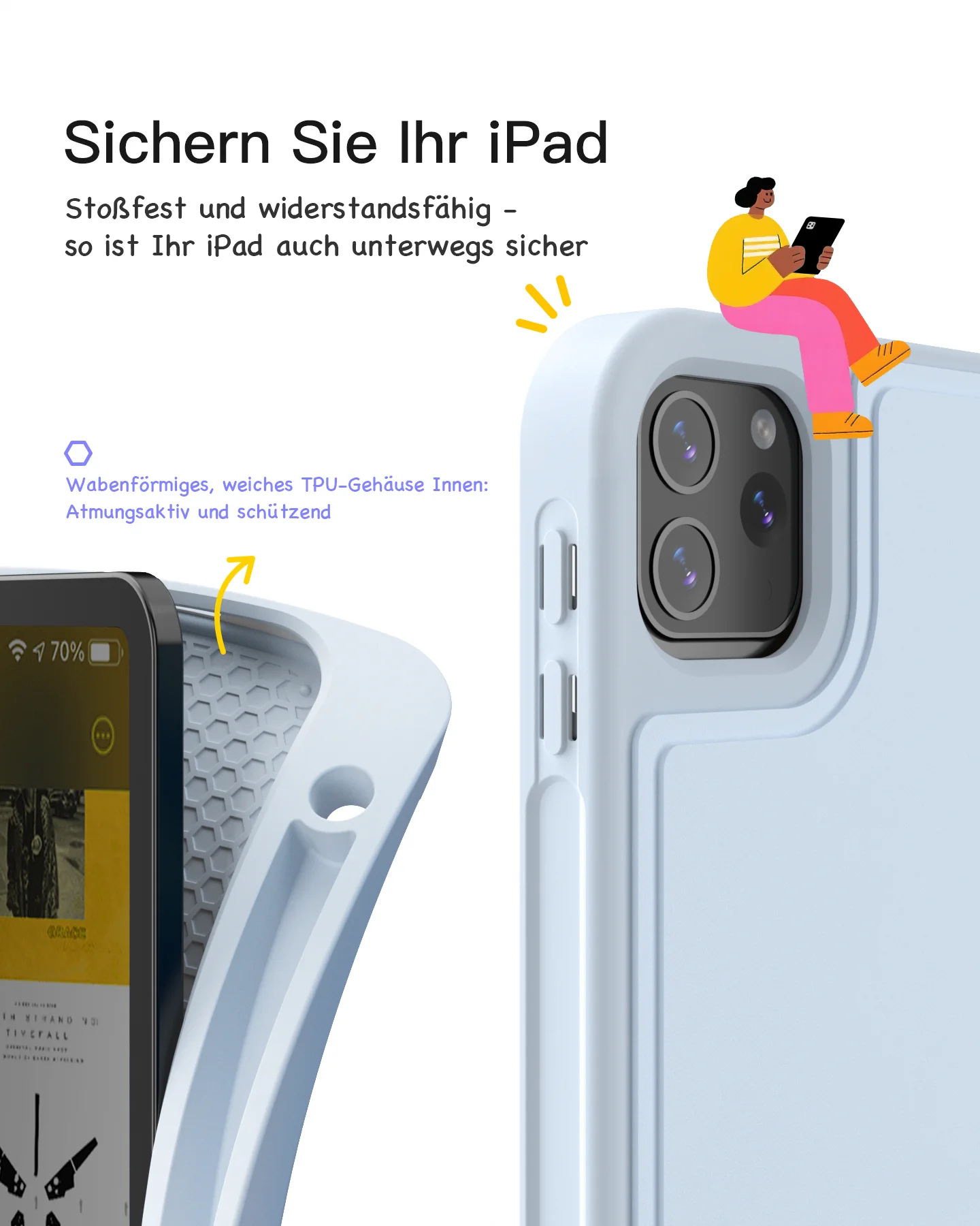 Abnehmbar Tastatur für iPad 11" A16 (2025), iPad Air 11" M4/M3/M2 (2026/2025/2024), iPad Air 10.9" 5/4, iPad Pro 11" 4/3/2/1, KB002 - Image 13