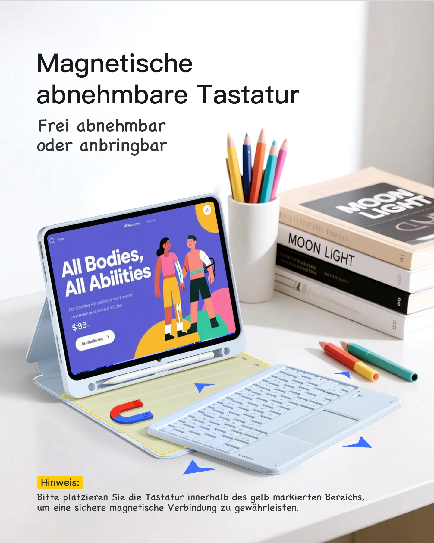 Abnehmbar Tastatur für iPad 11" A16 (2025), iPad Air 11" M4/M3/M2 (2026/2025/2024), iPad Air 10.9" 5/4, iPad Pro 11" 4/3/2/1, KB002 - Image 15