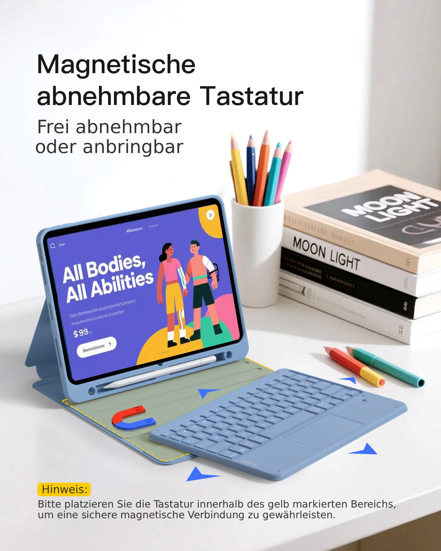 Abnehmbar Tastatur für iPad 11" A16 (2025), iPad Air 11" M4/M3/M2 (2026/2025/2024), iPad Air 10.9" 5/4, iPad Pro 11" 4/3/2/1, KB002 - Image 31