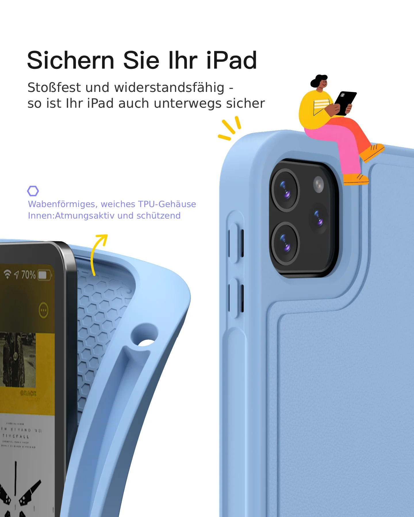 Abnehmbar Tastatur für iPad 11" A16 (2025), iPad Air 11" M4/M3/M2 (2026/2025/2024), iPad Air 10.9" 5/4, iPad Pro 11" 4/3/2/1, KB002 - Image 35