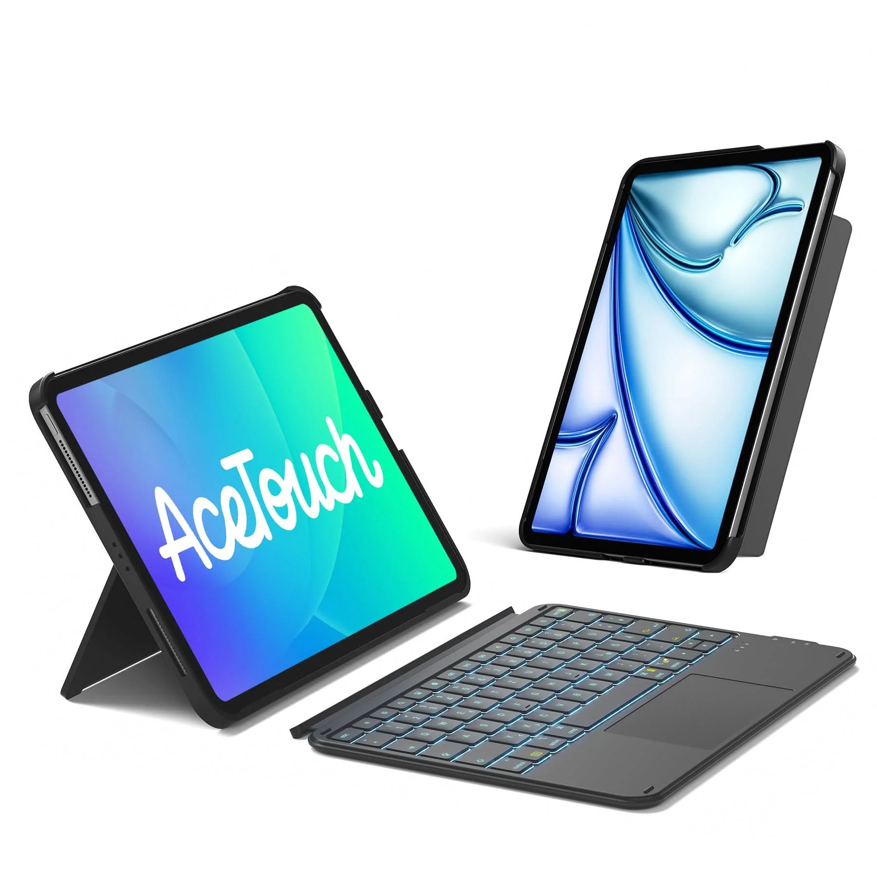 Abnehmbare Tastatur mit RGB-Beleuchtung für iPad 11/10 Gen A16 2025 11", iPad Air 11" (2026/2025), iPad Air 5/4, iPad Pro 11" 4/3/2/1, AceTouch, KB04122-RGB - Image 2