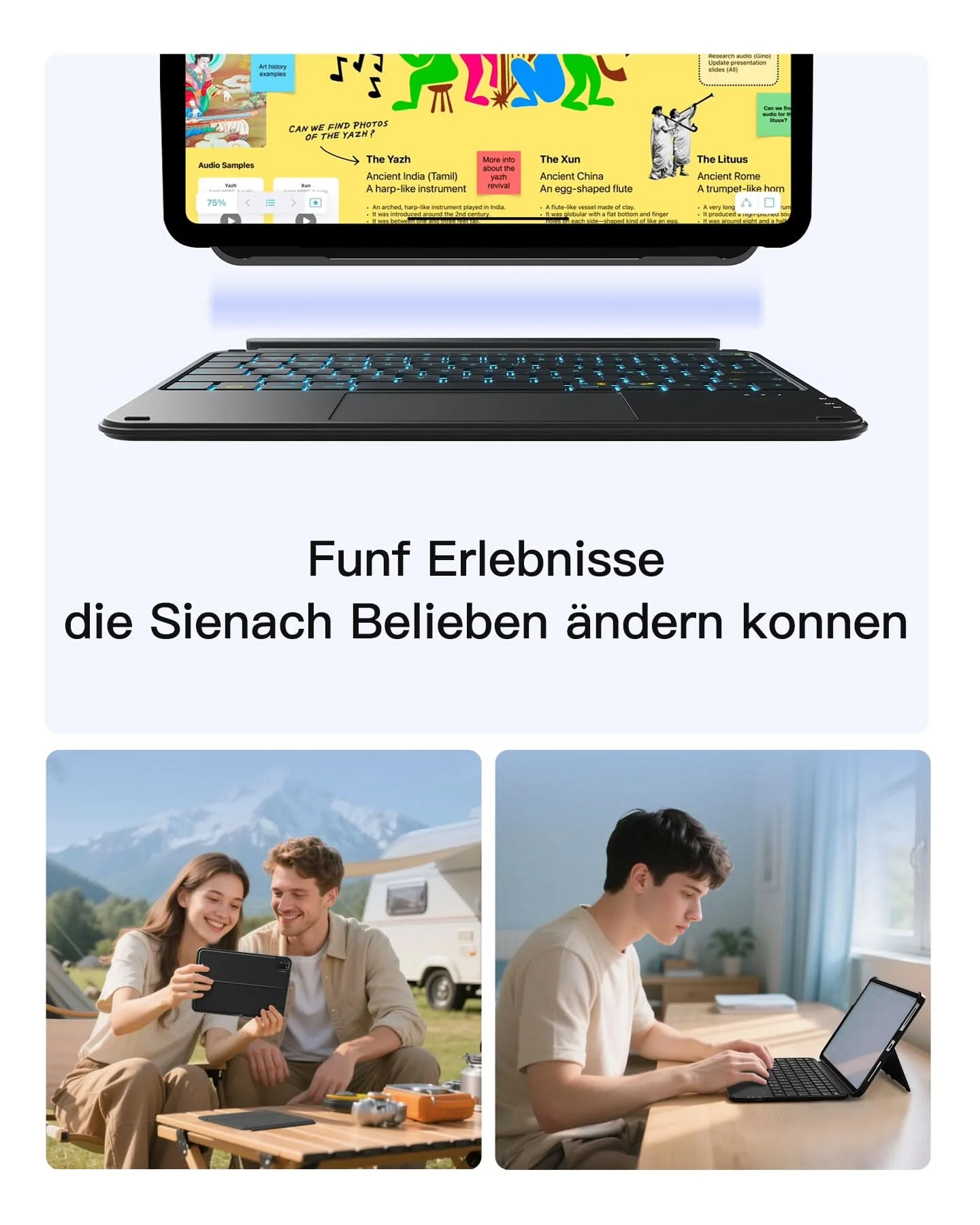 Abnehmbare Tastatur mit RGB-Beleuchtung für iPad 11/10 Gen A16 2025 11", iPad Air 11" (2026/2025), iPad Air 5/4, iPad Pro 11" 4/3/2/1, AceTouch, KB04122-RGB - Image 7