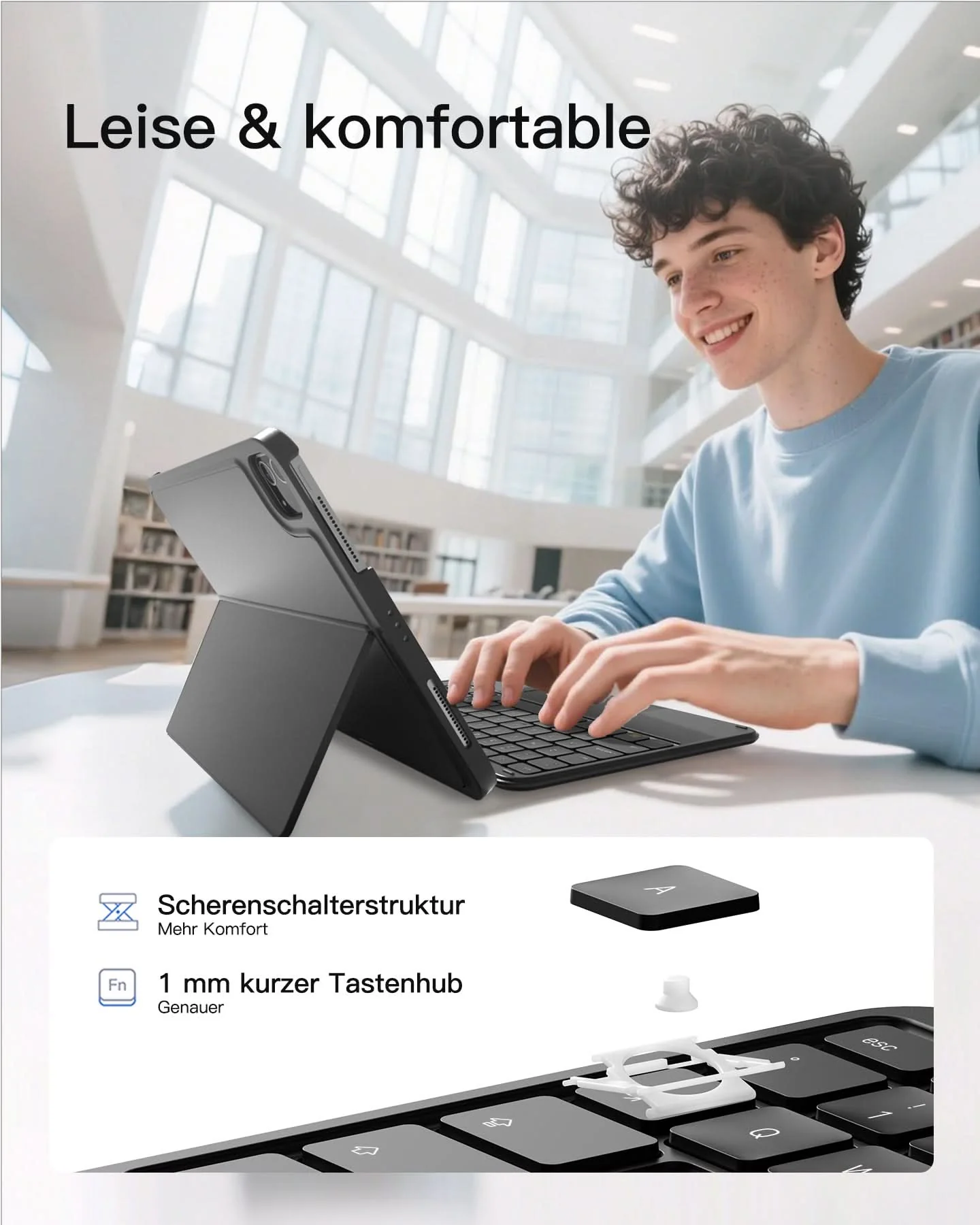 Abnehmbare Tastatur mit RGB-Beleuchtung für iPad 11/10 Gen A16 2025 11", iPad Air 11" (2026/2025), iPad Air 5/4, iPad Pro 11" 4/3/2/1, AceTouch, KB04122-RGB - Image 9