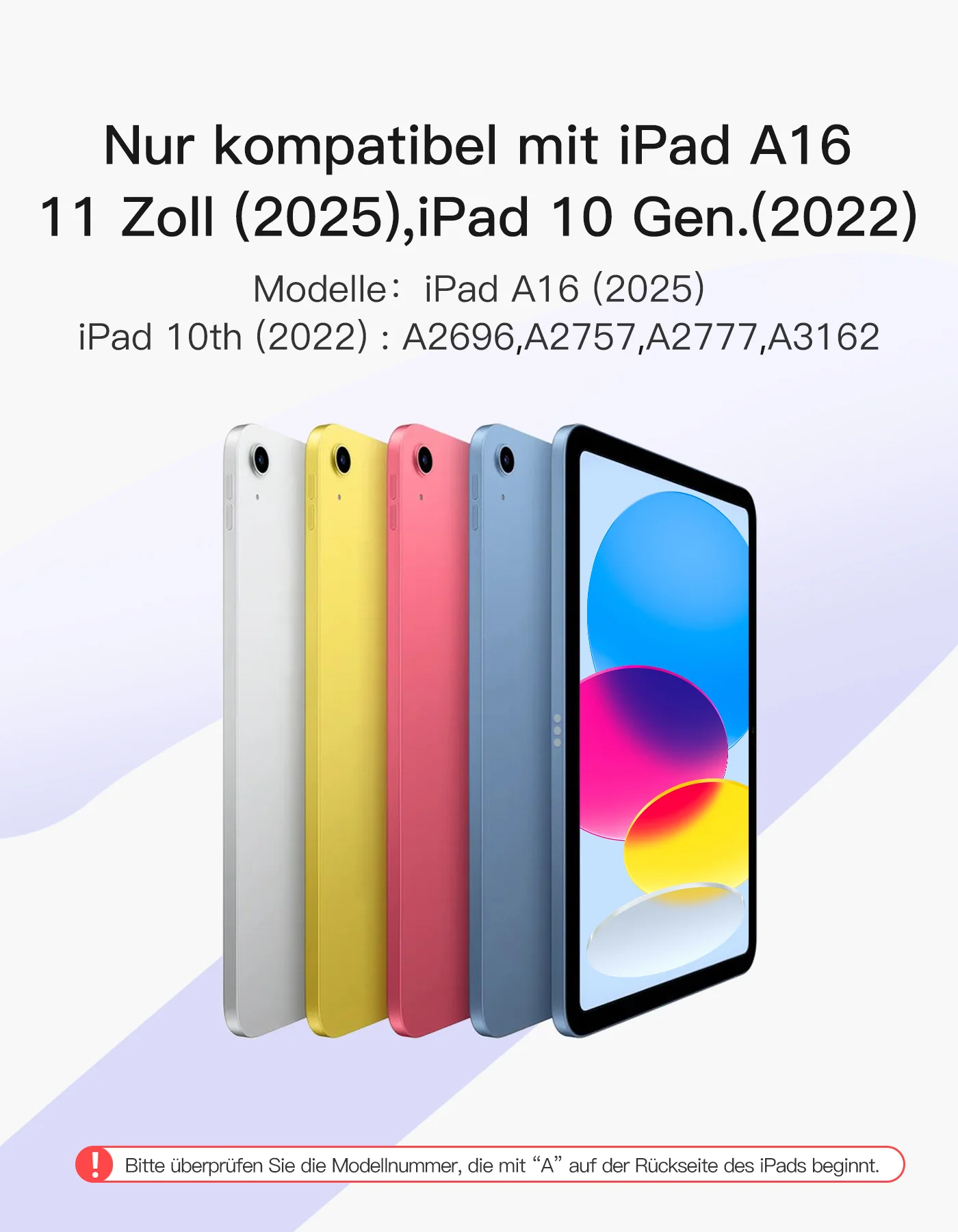 Abnehmbare iPad Tastatur für das iPad 11" 11 Gen (A16 2025), iPad 10.9" 10 Gen (2022), KB04112 - Image 2