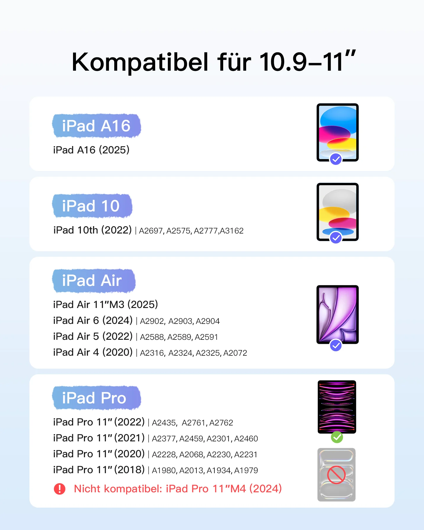 Ultraleicht Tastatur für iPad 11" (A16 2025), iPad 10, iPad Air 11" M4/M3/M2 (2026/2025/2024), iPad Air 5/4, iPad Pro 11" 4/3/2/1, QWERTZ, Acetouch, KB04122 - Image 10