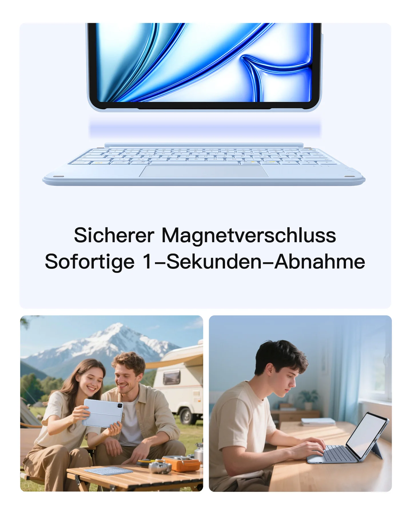 Ultraleicht Tastatur für iPad 11" (A16 2025), iPad 10, iPad Air 11" M4/M3/M2 (2026/2025/2024), iPad Air 5/4, iPad Pro 11" 4/3/2/1, QWERTZ, Acetouch, KB04122 - Image 14