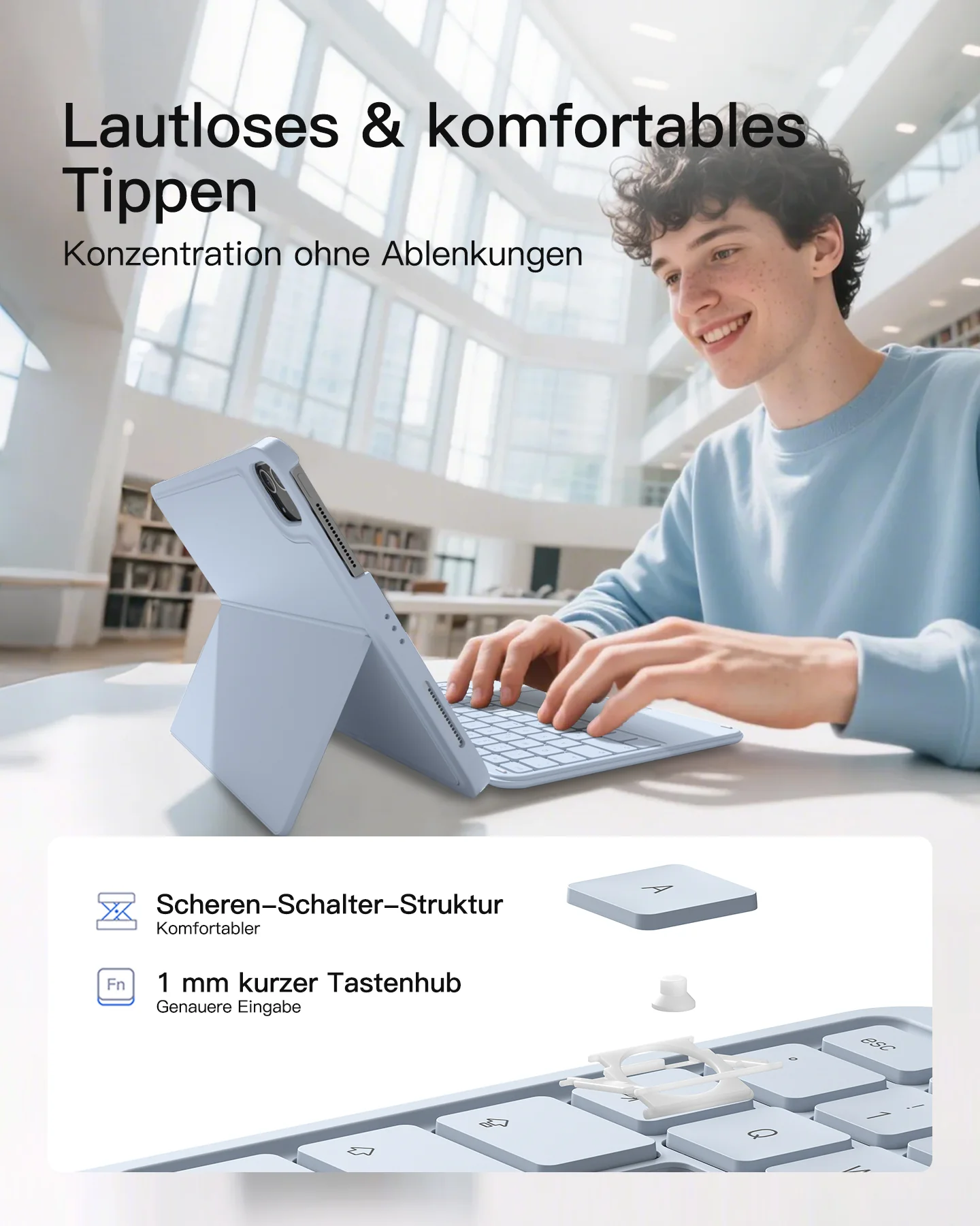 Ultraleicht Tastatur für iPad 11" (A16 2025), iPad 10, iPad Air 11" M4/M3/M2 (2026/2025/2024), iPad Air 5/4, iPad Pro 11" 4/3/2/1, QWERTZ, Acetouch, KB04122 - Image 15
