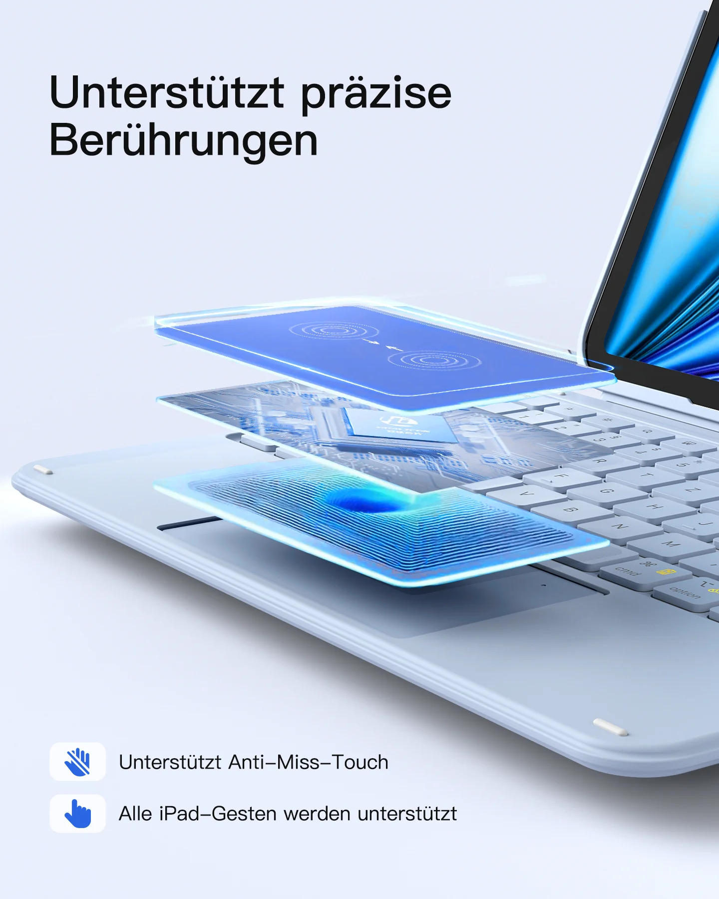 Ultraleicht Tastatur für iPad 11" (A16 2025), iPad 10, iPad Air 11" M4/M3/M2 (2026/2025/2024), iPad Air 5/4, iPad Pro 11" 4/3/2/1, QWERTZ, Acetouch, KB04122 - Image 16