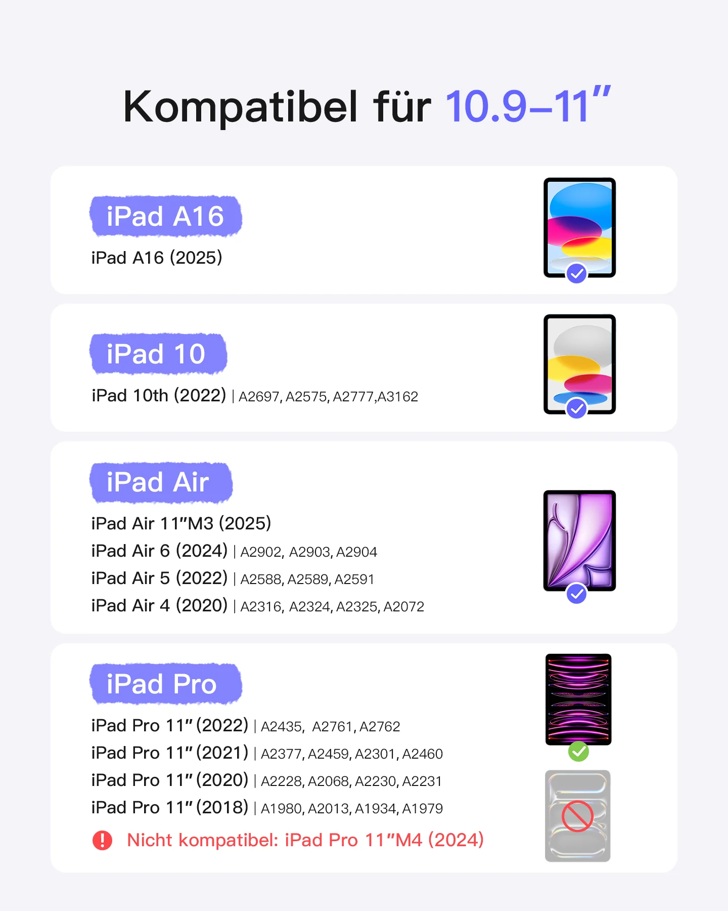 Ultraleicht Tastatur für iPad 11" (A16 2025), iPad 10, iPad Air 11" M4/M3/M2 (2026/2025/2024), iPad Air 5/4, iPad Pro 11" 4/3/2/1, QWERTZ, Acetouch, KB04122 - Image 18