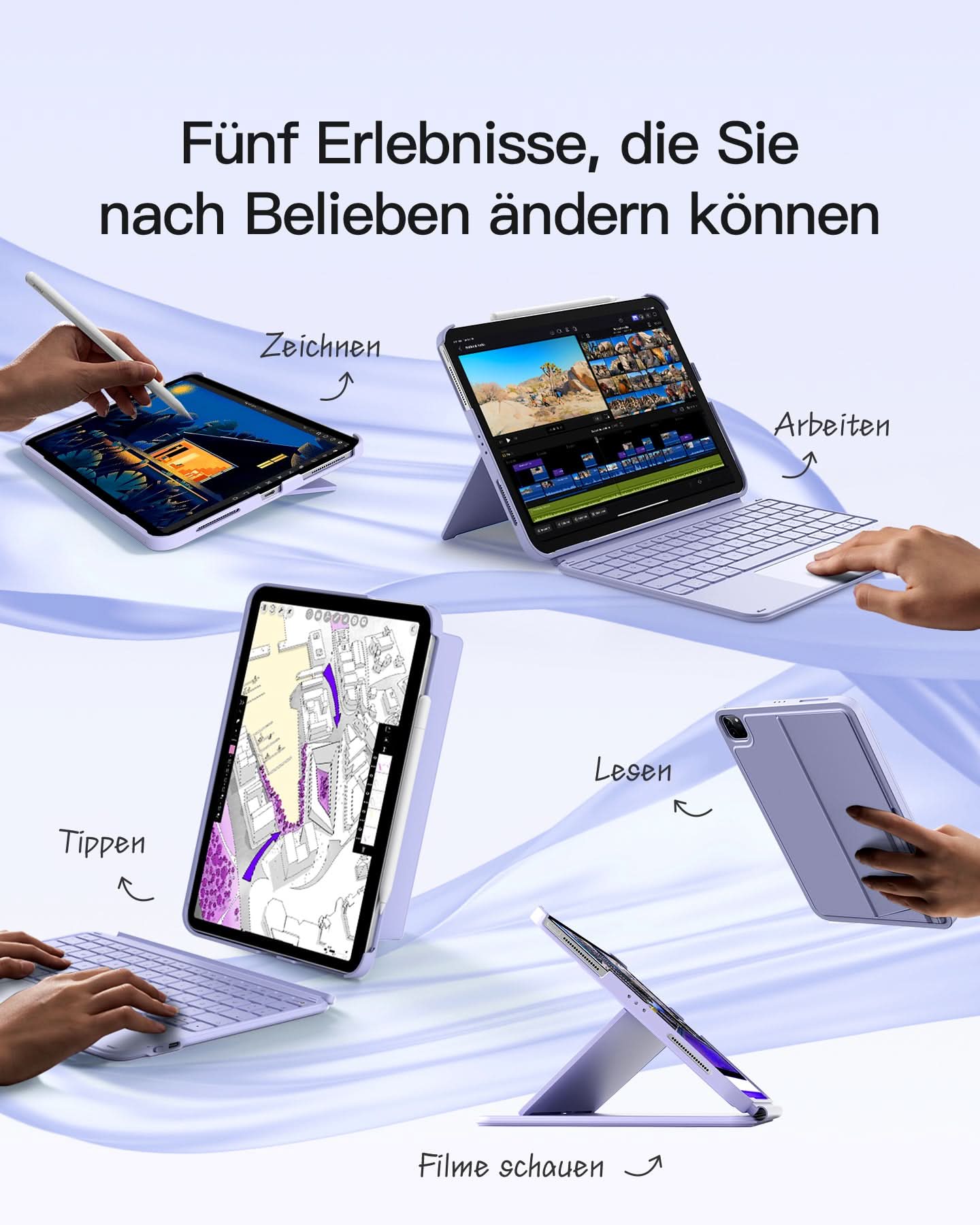 Ultraleicht Tastatur für iPad 11" (A16 2025), iPad 10, iPad Air 11" M4/M3/M2 (2026/2025/2024), iPad Air 5/4, iPad Pro 11" 4/3/2/1, QWERTZ, Acetouch, KB04122 - Image 20