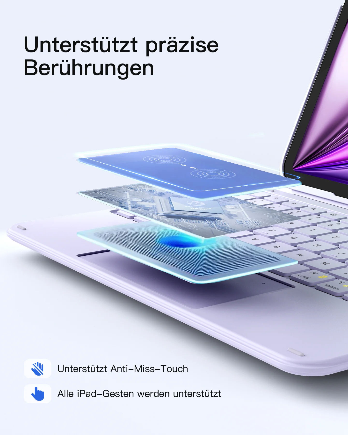 Ultraleicht Tastatur für iPad 11" (A16 2025), iPad 10, iPad Air 11" M4/M3/M2 (2026/2025/2024), iPad Air 5/4, iPad Pro 11" 4/3/2/1, QWERTZ, Acetouch, KB04122 - Image 22