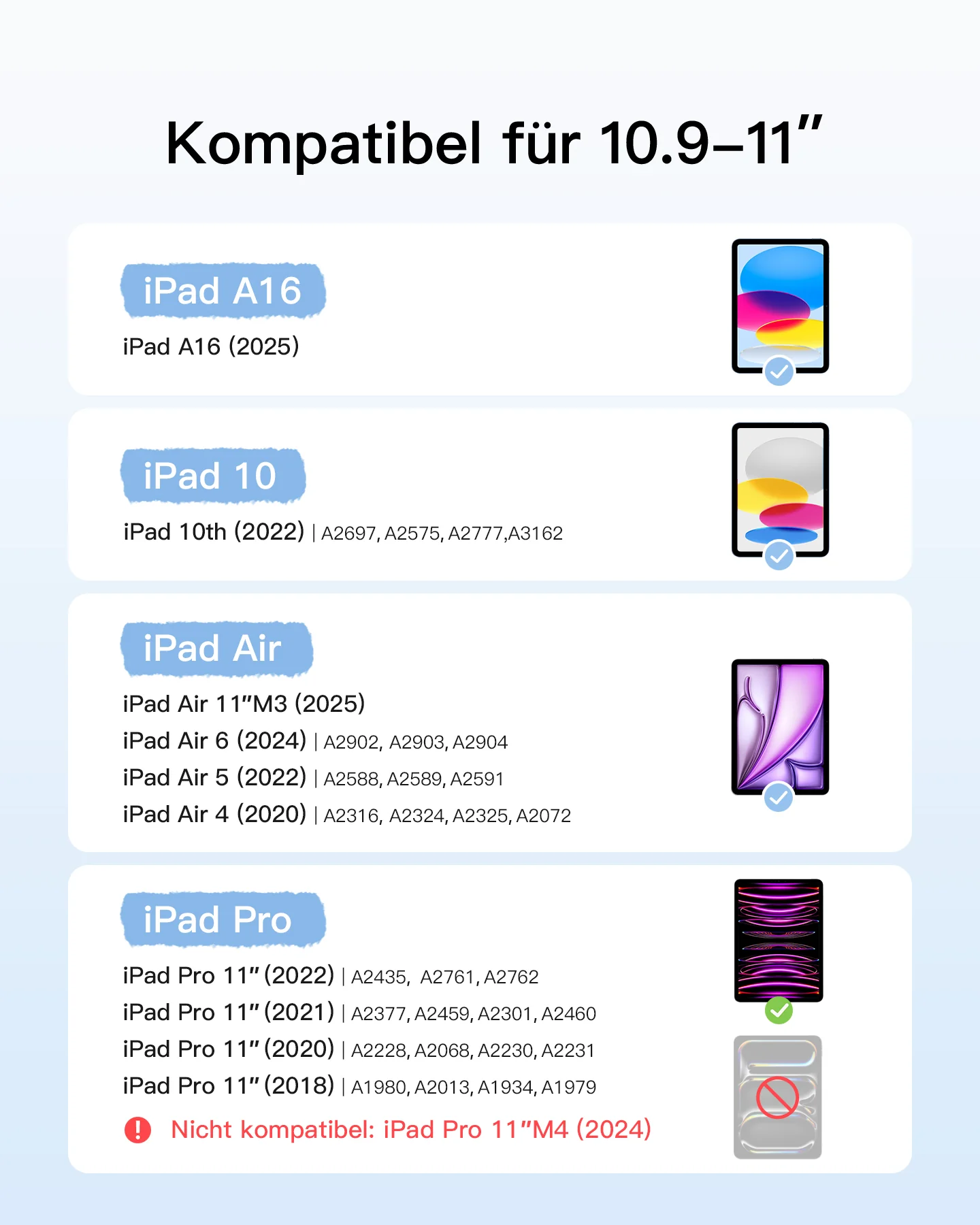 Ultraleicht Tastatur für iPad 11" (A16 2025), iPad 10, iPad Air 11" M4/M3/M2 (2026/2025/2024), iPad Air 5/4, iPad Pro 11" 4/3/2/1, QWERTZ, Acetouch, KB04122 - Image 25