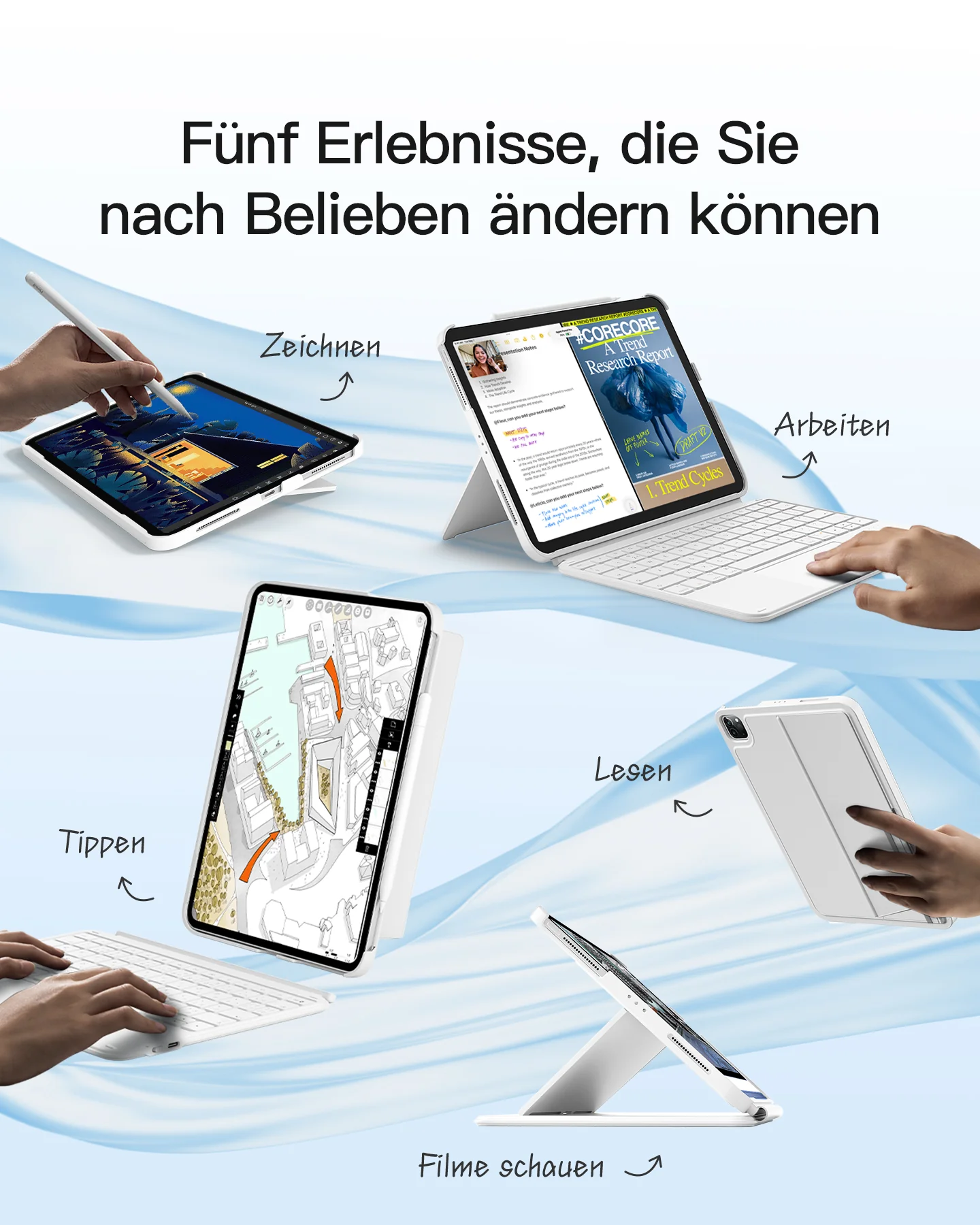 Ultraleicht Tastatur für iPad 11" (A16 2025), iPad 10, iPad Air 11" M4/M3/M2 (2026/2025/2024), iPad Air 5/4, iPad Pro 11" 4/3/2/1, QWERTZ, Acetouch, KB04122 - Image 27