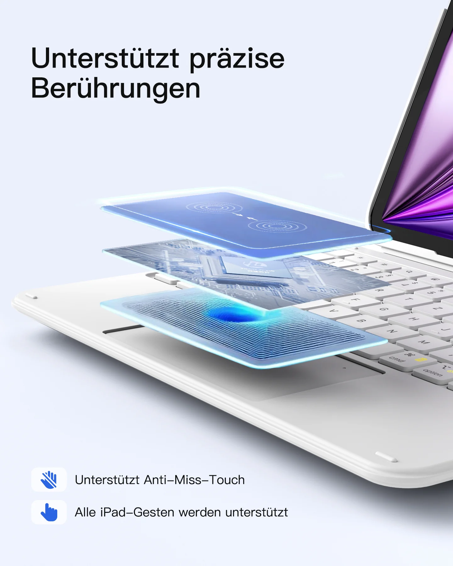 Ultraleicht Tastatur für iPad 11" (A16 2025), iPad 10, iPad Air 11" M4/M3/M2 (2026/2025/2024), iPad Air 5/4, iPad Pro 11" 4/3/2/1, QWERTZ, Acetouch, KB04122 - Image 28