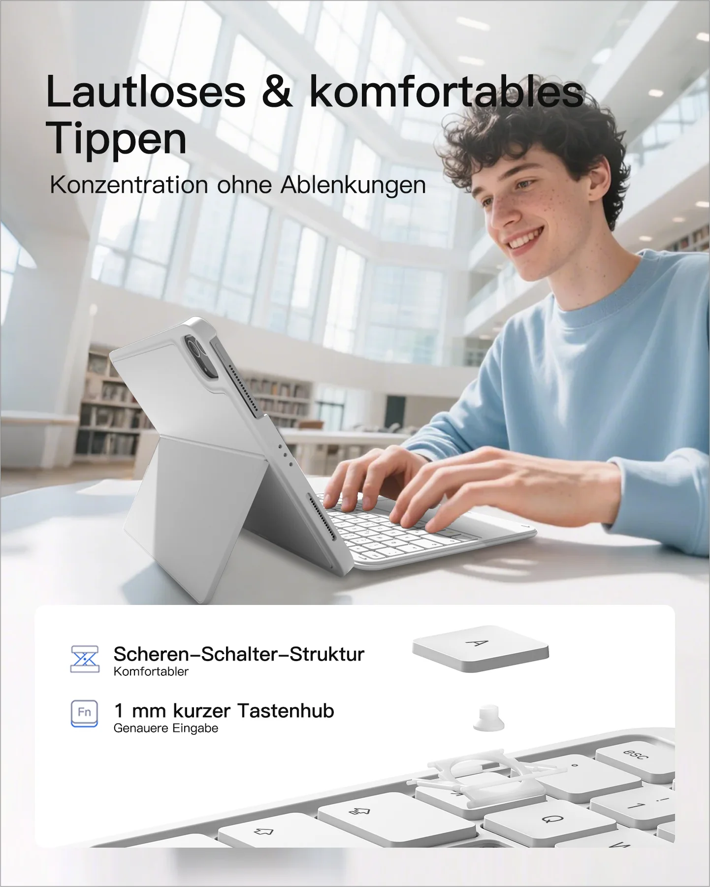 Ultraleicht Tastatur für iPad 11" (A16 2025), iPad 10, iPad Air 11" M4/M3/M2 (2026/2025/2024), iPad Air 5/4, iPad Pro 11" 4/3/2/1, QWERTZ, Acetouch, KB04122 - Image 29