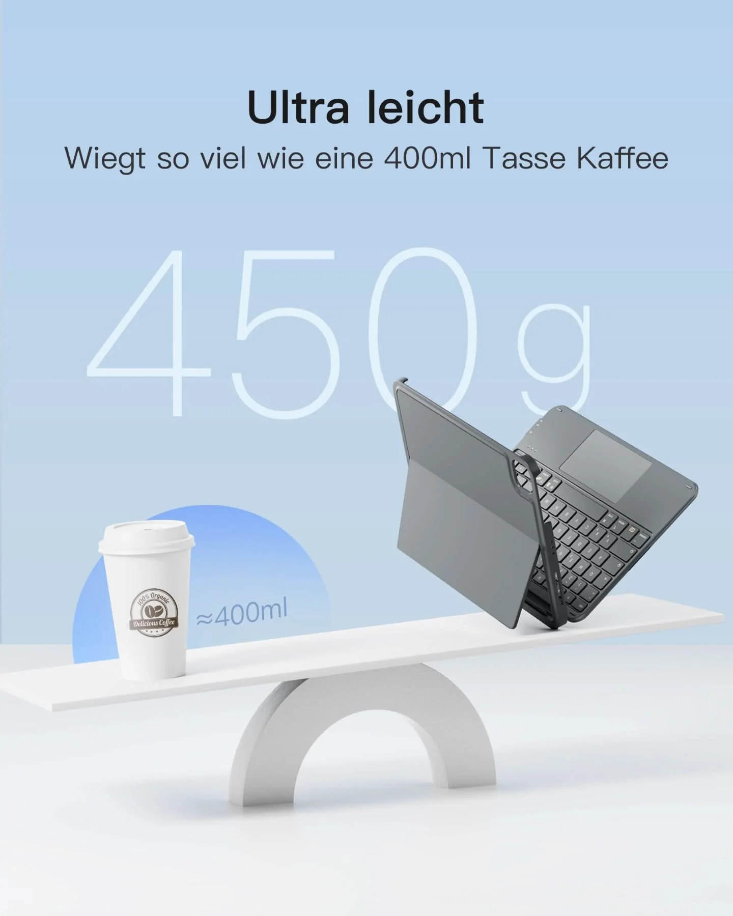 Ultraleicht Tastatur für iPad 11" (A16 2025), iPad 10, iPad Air 11" M4/M3/M2 (2026/2025/2024), iPad Air 5/4, iPad Pro 11" 4/3/2/1, QWERTZ, Acetouch, KB04122 - Image 3