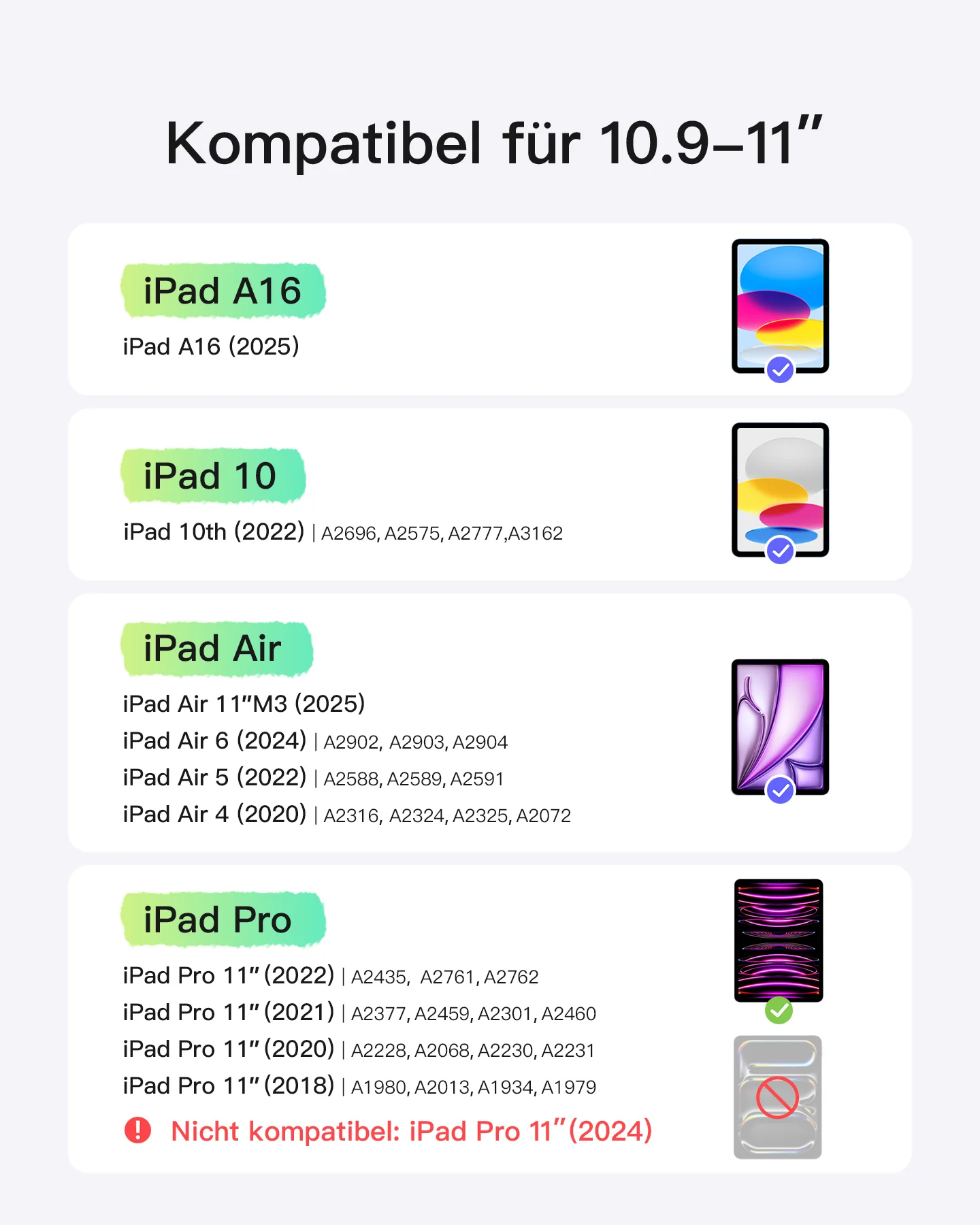 Ultraleicht Tastatur für iPad 11" (A16 2025), iPad 10, iPad Air 11" M4/M3/M2 (2026/2025/2024), iPad Air 5/4, iPad Pro 11" 4/3/2/1, QWERTZ, Acetouch, KB04122 - Image 32