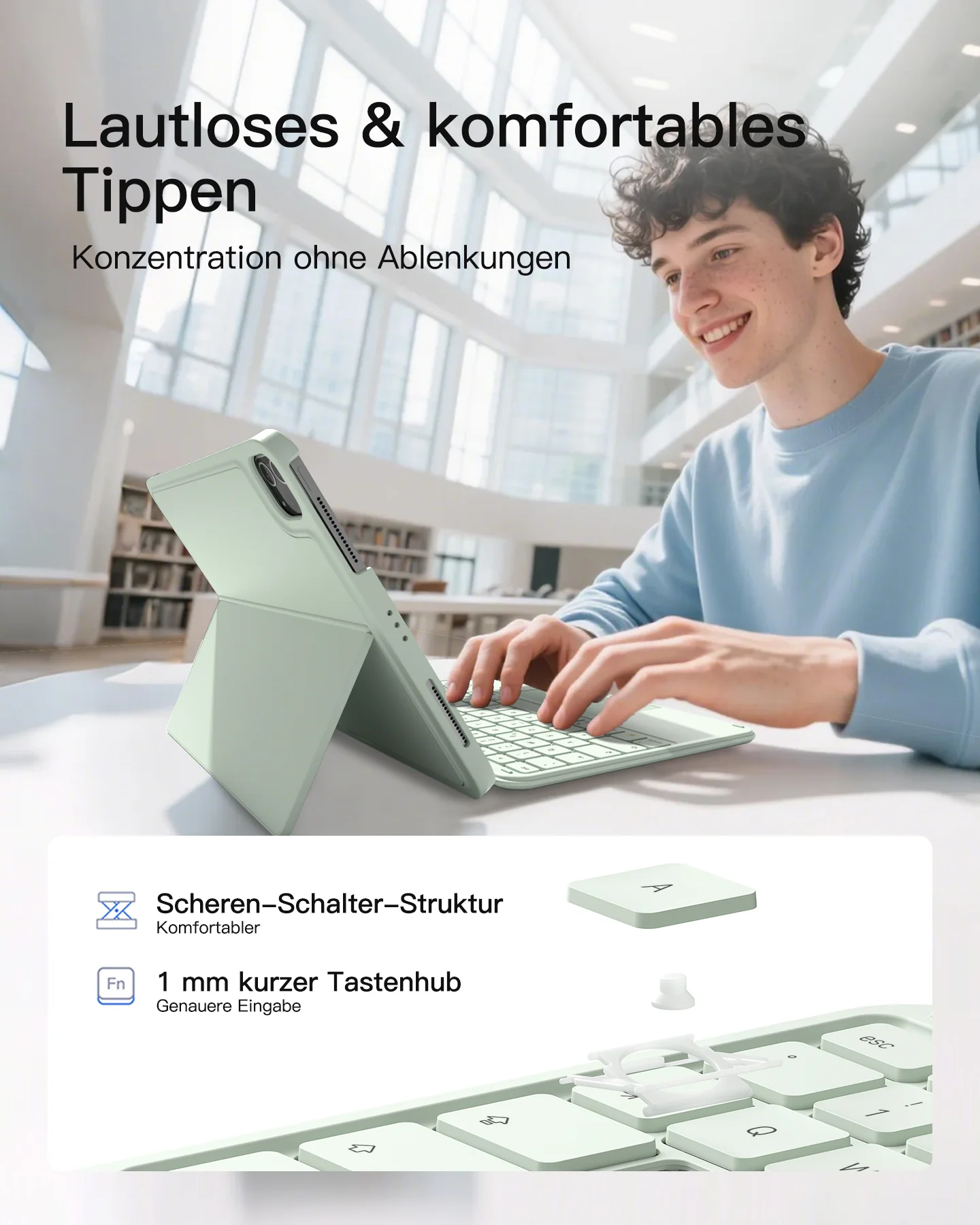 Ultraleicht Tastatur für iPad 11" (A16 2025), iPad 10, iPad Air 11" M4/M3/M2 (2026/2025/2024), iPad Air 5/4, iPad Pro 11" 4/3/2/1, QWERTZ, Acetouch, KB04122 - Image 35