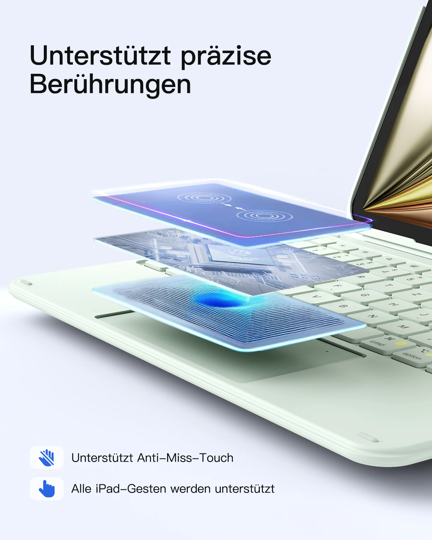 Ultraleicht Tastatur für iPad 11" (A16 2025), iPad 10, iPad Air 11" M4/M3/M2 (2026/2025/2024), iPad Air 5/4, iPad Pro 11" 4/3/2/1, QWERTZ, Acetouch, KB04122 - Image 37