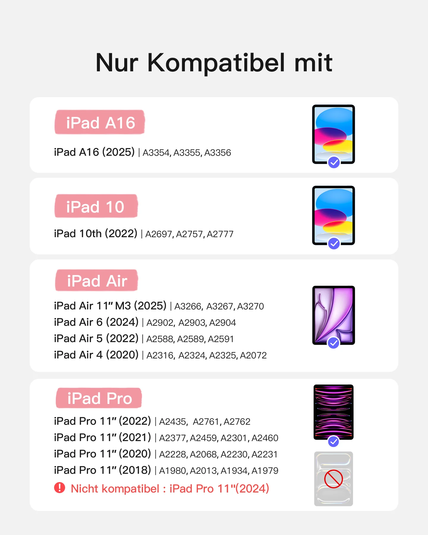 Ultraleicht Tastatur für iPad 11" (A16 2025), iPad 10, iPad Air 11" M4/M3/M2 (2026/2025/2024), iPad Air 5/4, iPad Pro 11" 4/3/2/1, QWERTZ, Acetouch, KB04122 - Image 39
