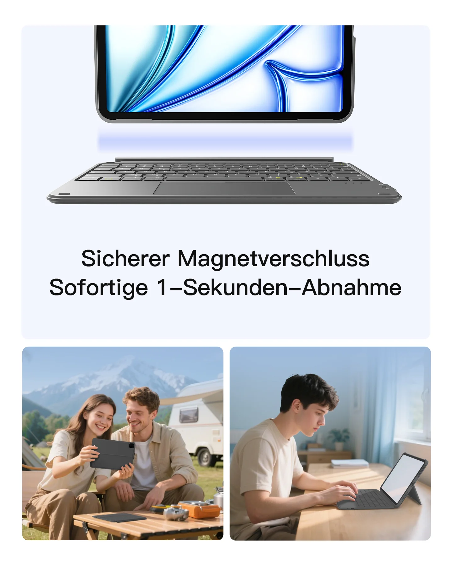 Ultraleicht Tastatur für iPad 11" (A16 2025), iPad 10, iPad Air 11" M4/M3/M2 (2026/2025/2024), iPad Air 5/4, iPad Pro 11" 4/3/2/1, QWERTZ, Acetouch, KB04122 - Image 4