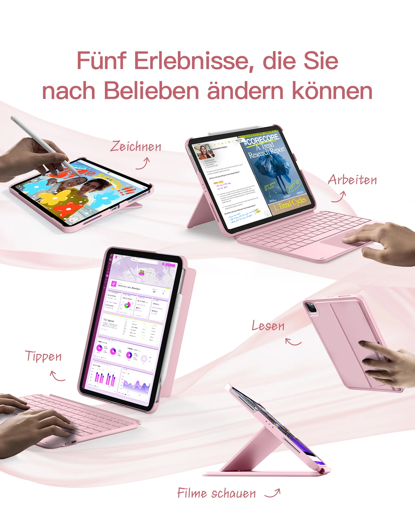 Ultraleicht Tastatur für iPad 11" (A16 2025), iPad 10, iPad Air 11" M4/M3/M2 (2026/2025/2024), iPad Air 5/4, iPad Pro 11" 4/3/2/1, QWERTZ, Acetouch, KB04122 - Image 41