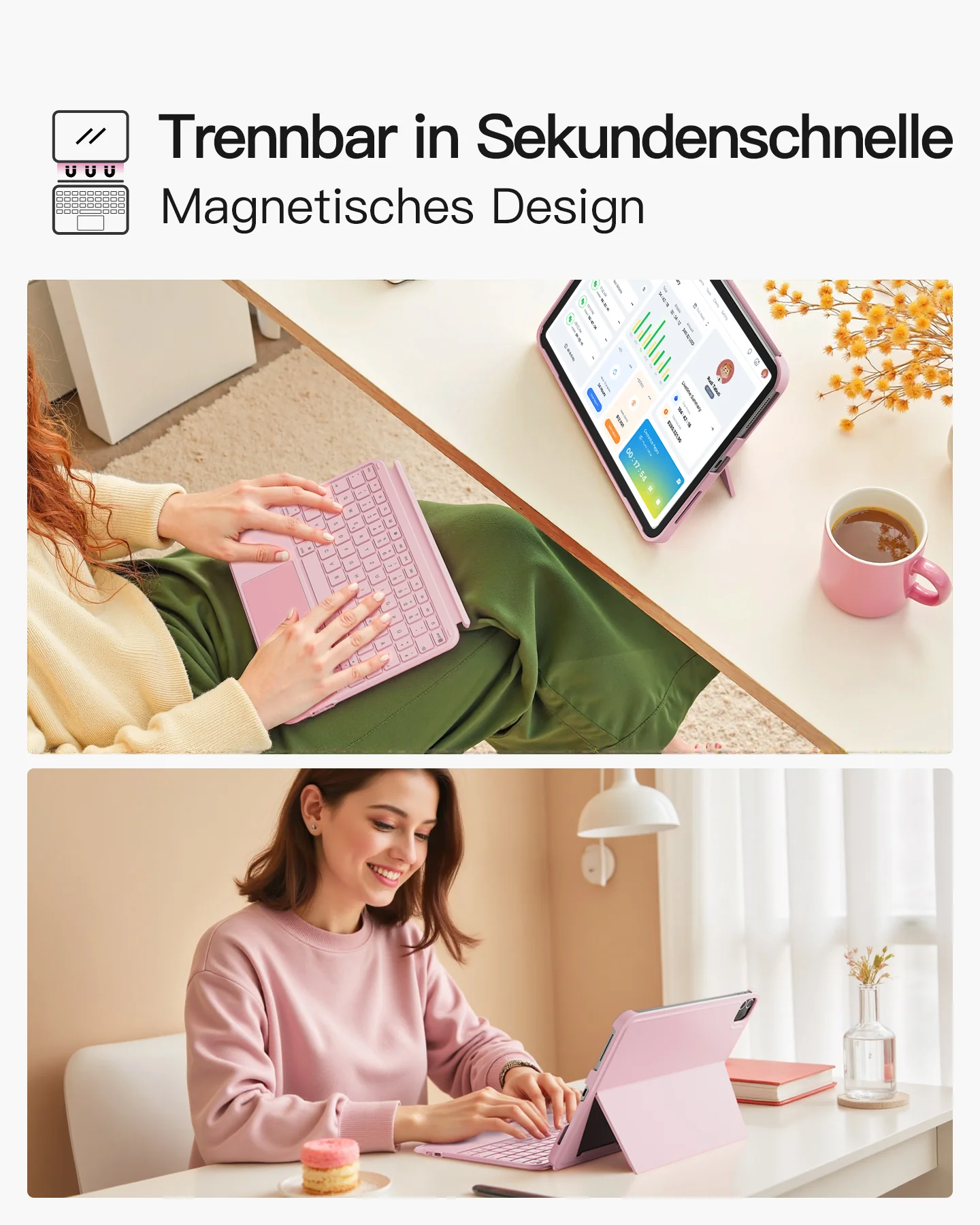 Ultraleicht Tastatur für iPad 11" (A16 2025), iPad 10, iPad Air 11" M4/M3/M2 (2026/2025/2024), iPad Air 5/4, iPad Pro 11" 4/3/2/1, QWERTZ, Acetouch, KB04122 - Image 42