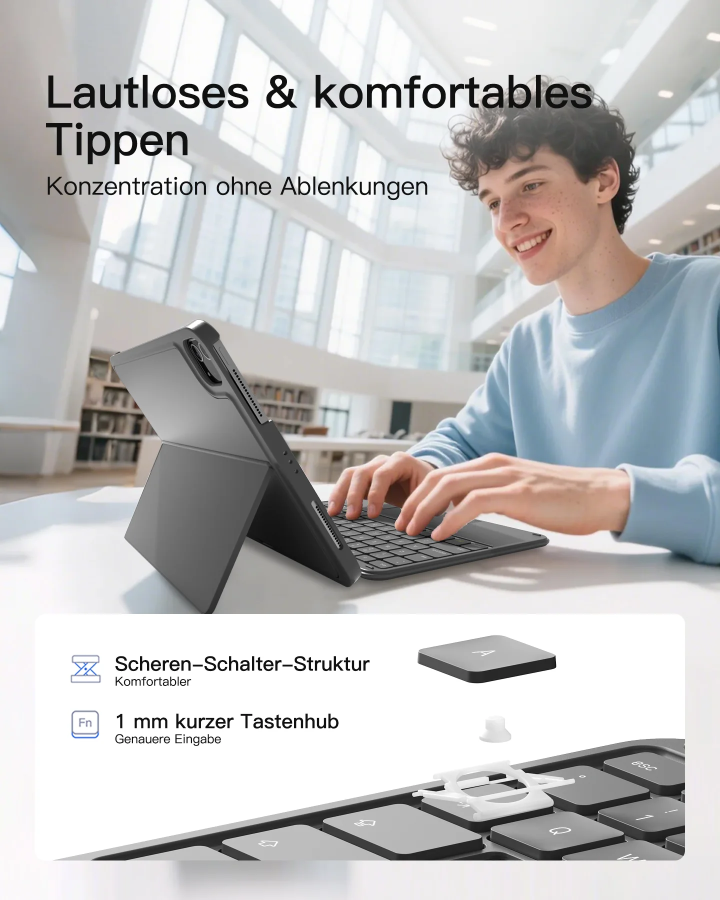 Ultraleicht Tastatur für iPad 11" (A16 2025), iPad 10, iPad Air 11" M4/M3/M2 (2026/2025/2024), iPad Air 5/4, iPad Pro 11" 4/3/2/1, QWERTZ, Acetouch, KB04122 - Image 5