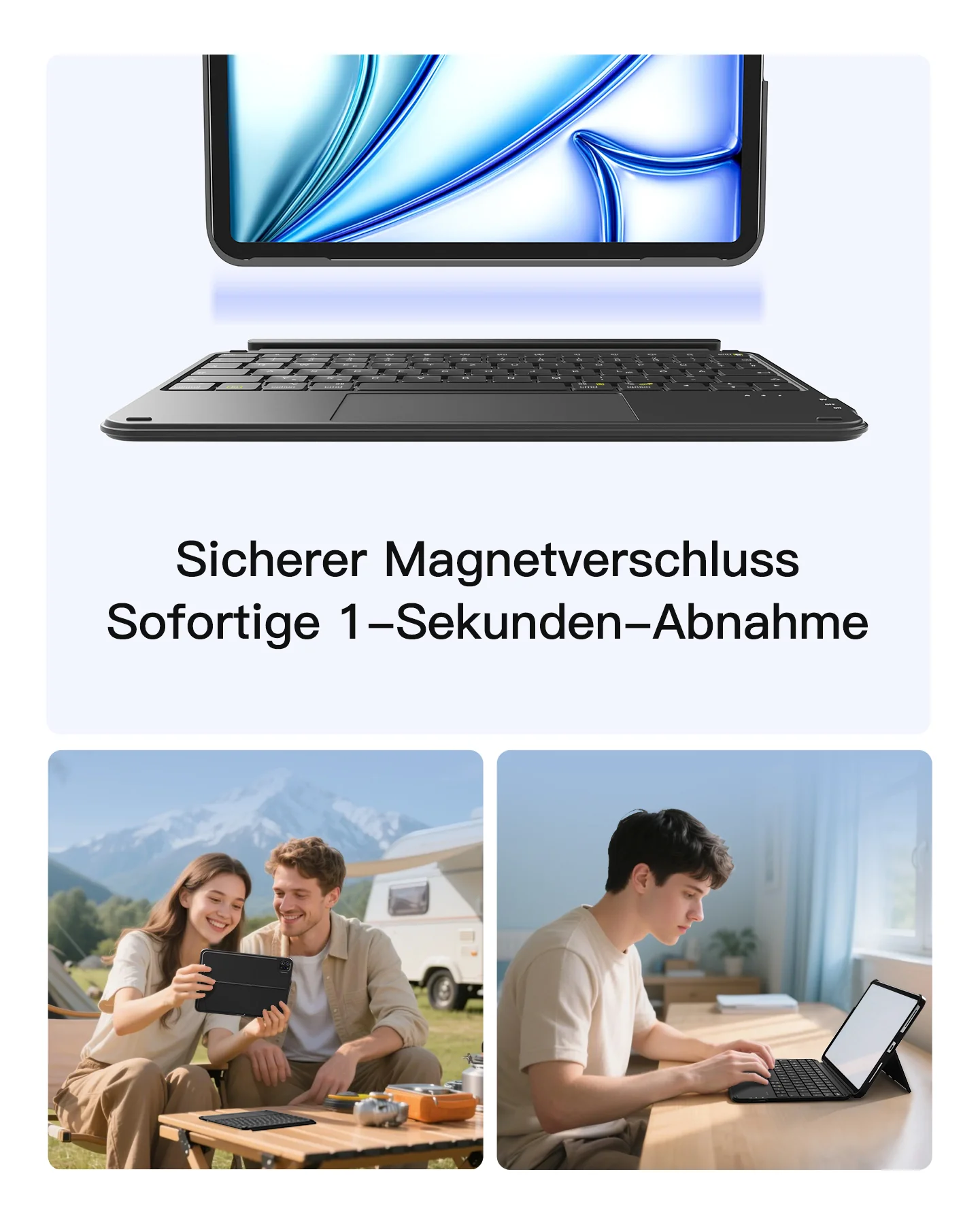Ultraleicht Tastatur für iPad 11" (A16 2025), iPad 10, iPad Air 11" M4/M3/M2 (2026/2025/2024), iPad Air 5/4, iPad Pro 11" 4/3/2/1, QWERTZ, Acetouch, KB04122 - Image 56