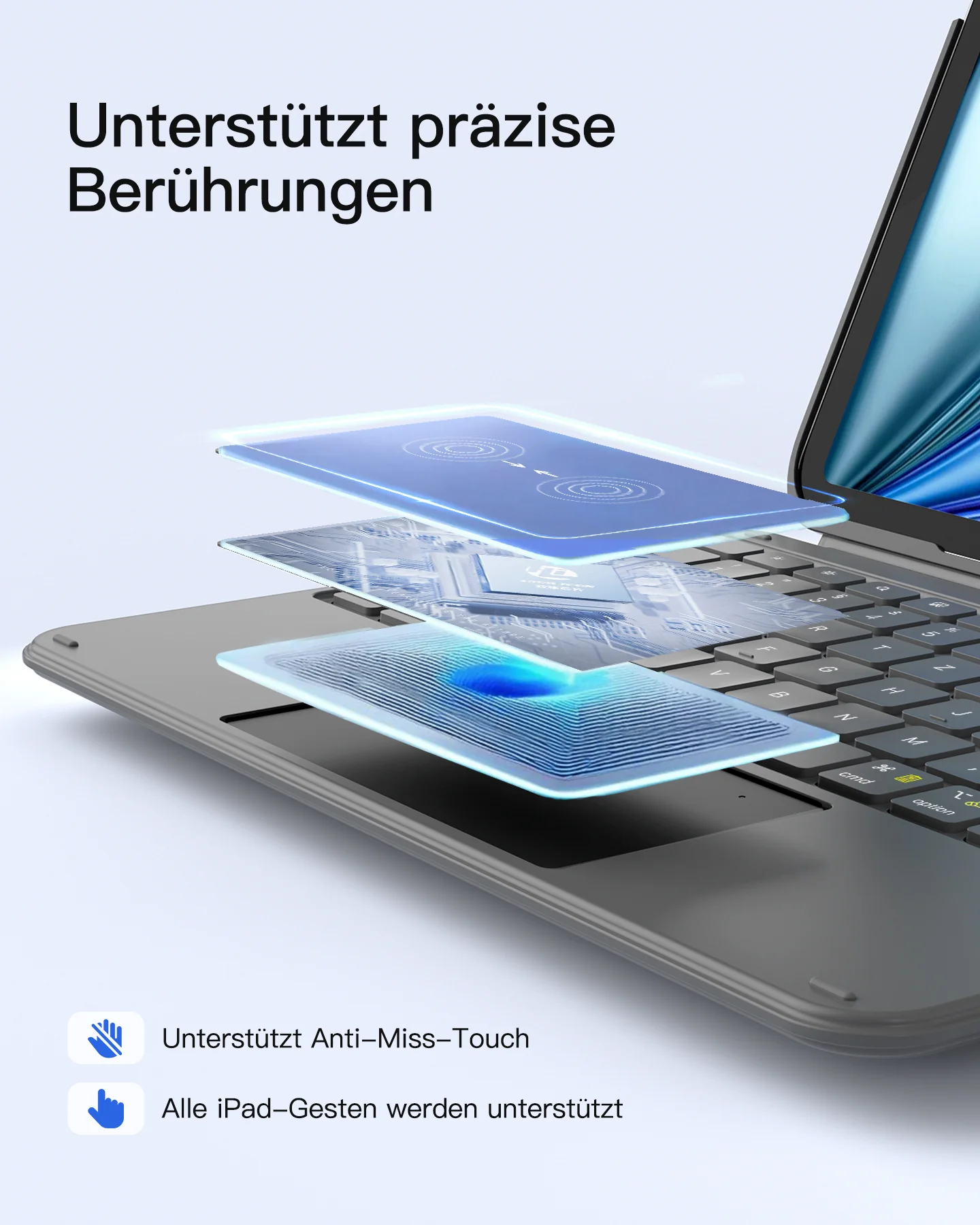 Ultraleicht Tastatur für iPad 11" (A16 2025), iPad 10, iPad Air 11" M4/M3/M2 (2026/2025/2024), iPad Air 5/4, iPad Pro 11" 4/3/2/1, QWERTZ, Acetouch, KB04122 - Image 6