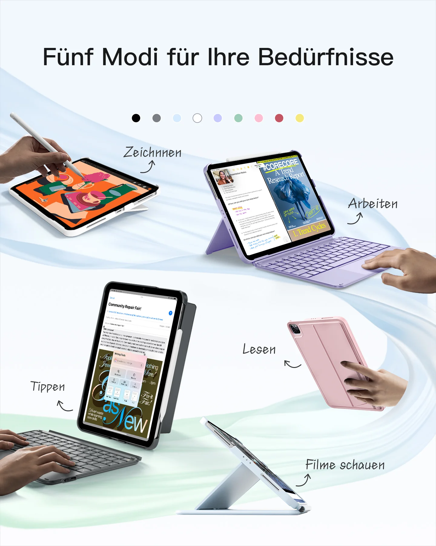 Ultraleicht Tastatur für iPad 11" (A16 2025), iPad 10, iPad Air 11" M4/M3/M2 (2026/2025/2024), iPad Air 5/4, iPad Pro 11" 4/3/2/1, QWERTZ, Acetouch, KB04122 - Image 65