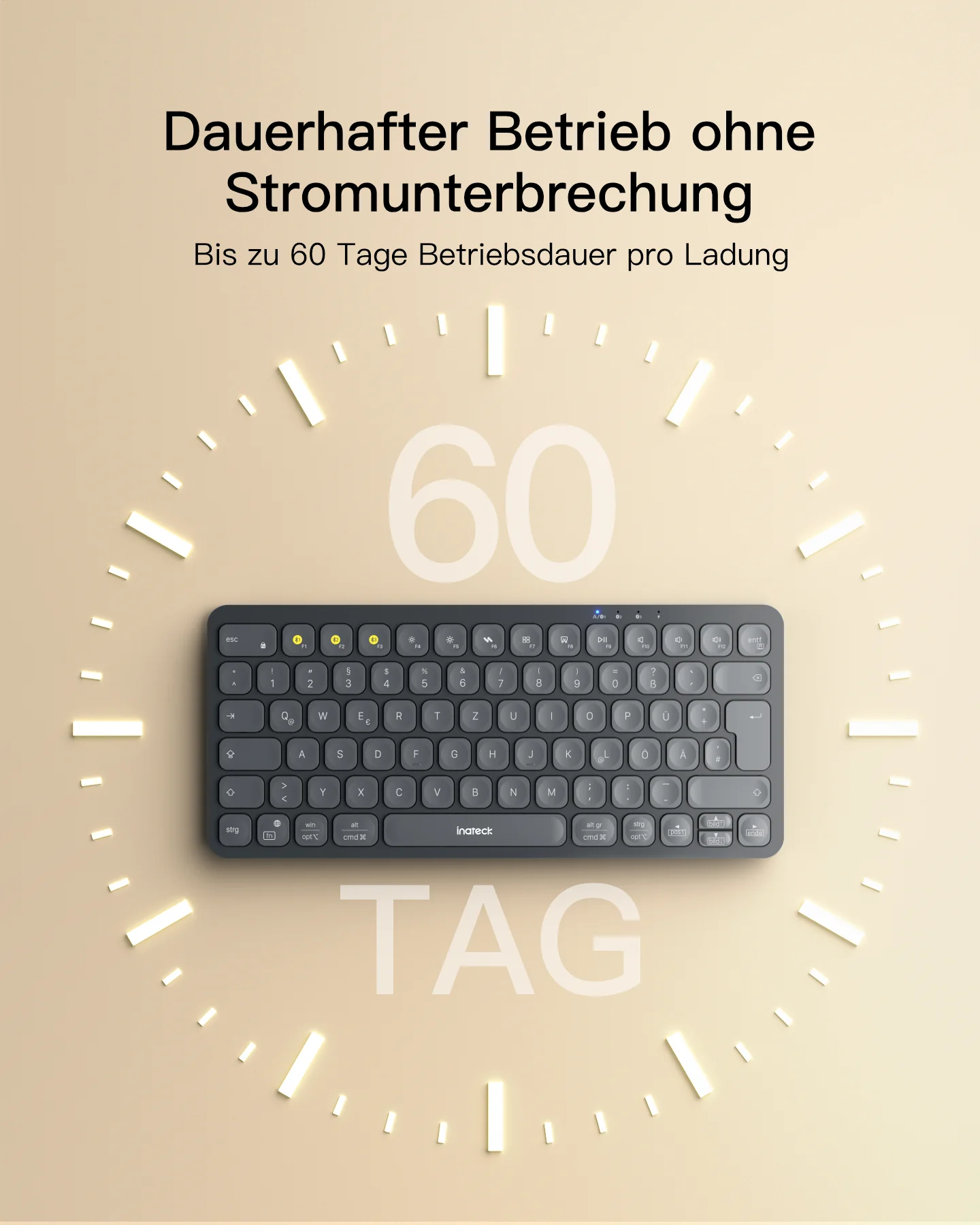 Bluetooth Tastatur Kabellose, QWERTZ für iPad Pro/Air/Mini/Windows/MacOS/Android, Ergonomisches mit KI Key,KB107 - Image 6