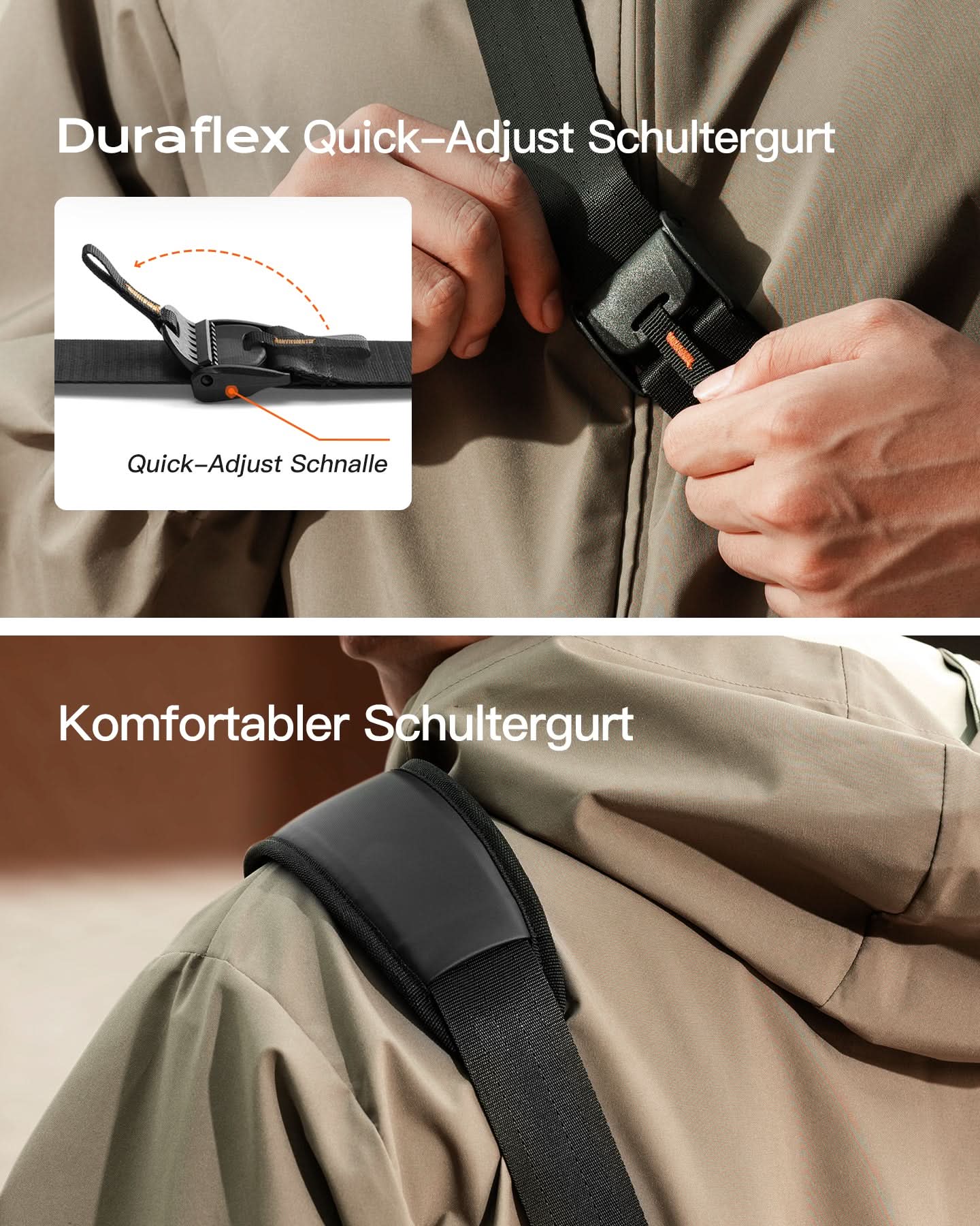 Crossbody Organizer Bag, Spritzwassergeschützte, 135° Öffnungsdesign, FB02001 - Image 9