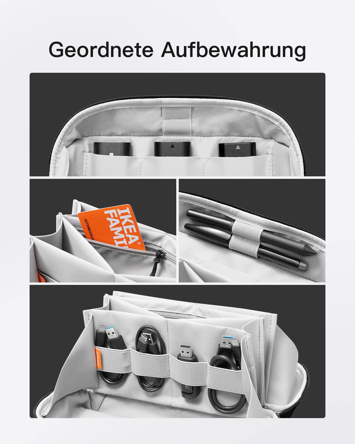 Elektronik Case Gadget Organizer Tasche, USB Kabel Organizer, Reisefreundlich, AB03007 - Image 8
