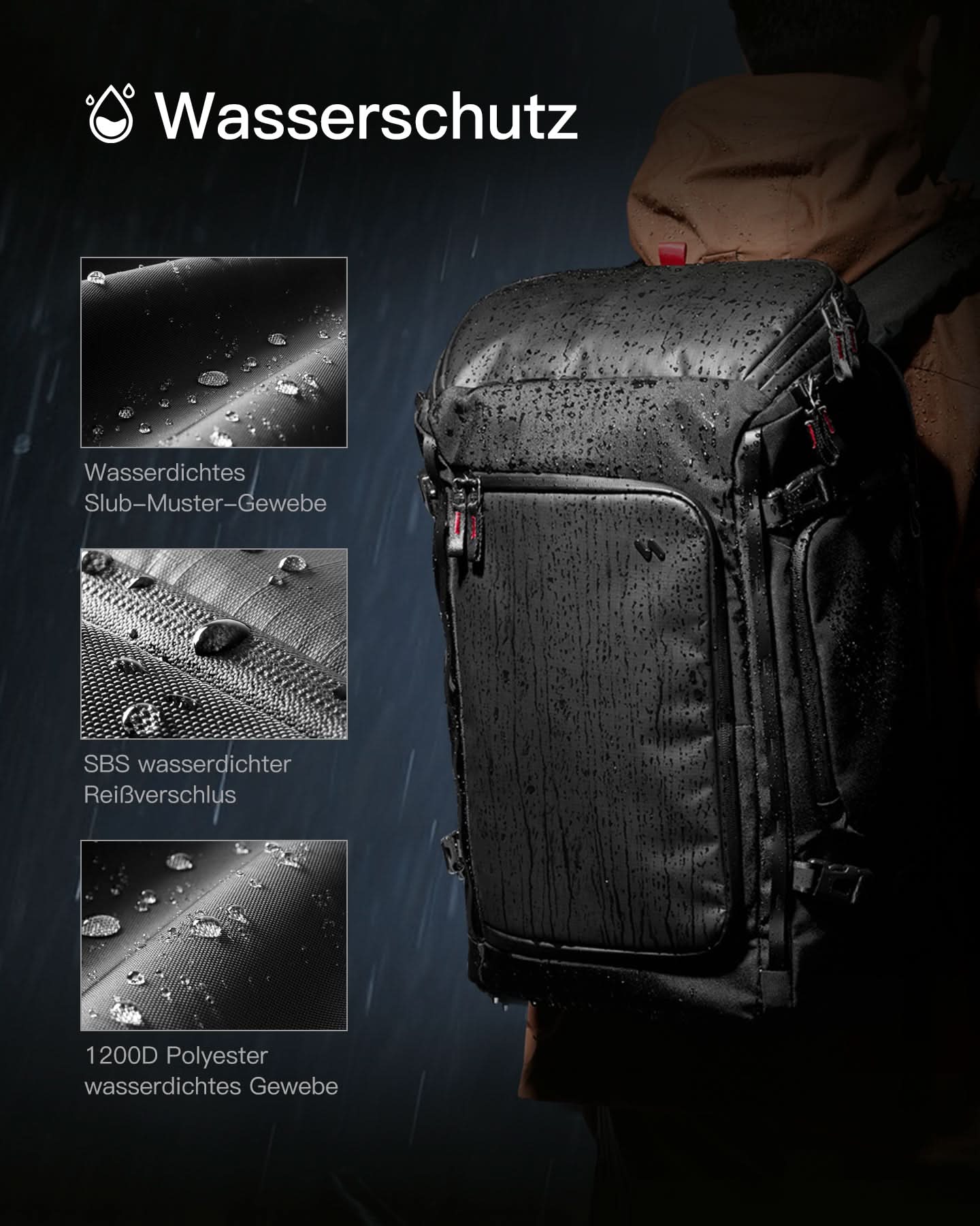 Handgepäck Rucksack 40L, TSA Freundlich Groß Reiserucksack Spritzwassergeschützt Travel Backpack für 17 Zoll Laptop, BPX31 - Image 10