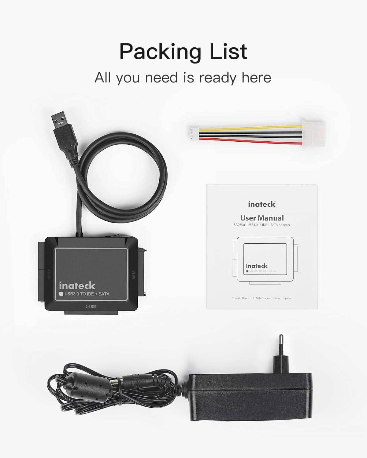 IDE/SATA USB 3.0 Adapter für 2.5/3.5 Zoll HDD/SSD Festplatten, mit 12V/2A Stromversorgung, SA03001 - Image 6