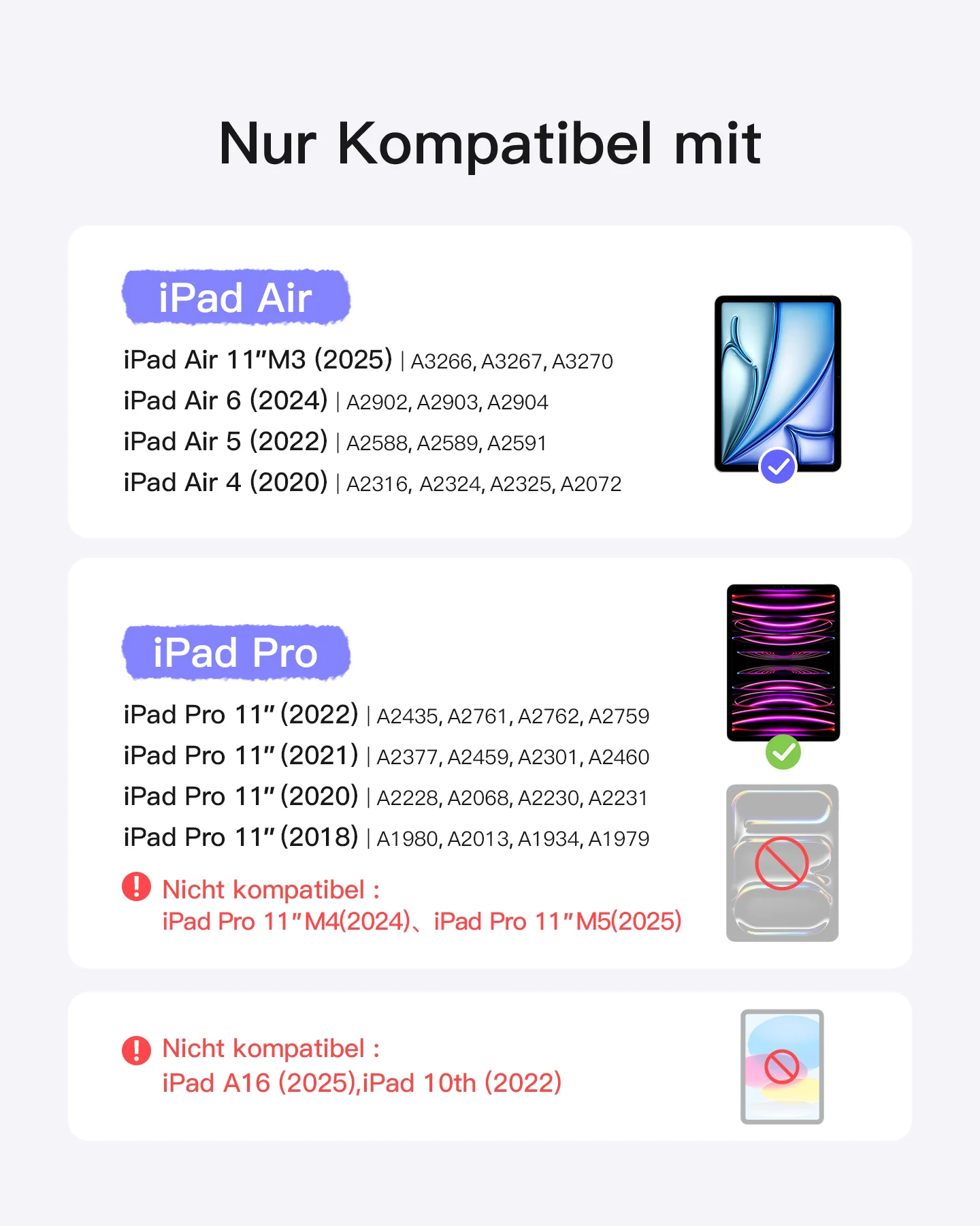 Inateck Abnehmbar Hülle mit Tastatur für iPad Air 11 Zoll(2026/2025/2024), iPad Air 5/4,für iPad Pro 11 Zoll, QWERTZ, AceTouch Pro, KB403-11A | Red Dot Design Award 2026 - Image 18