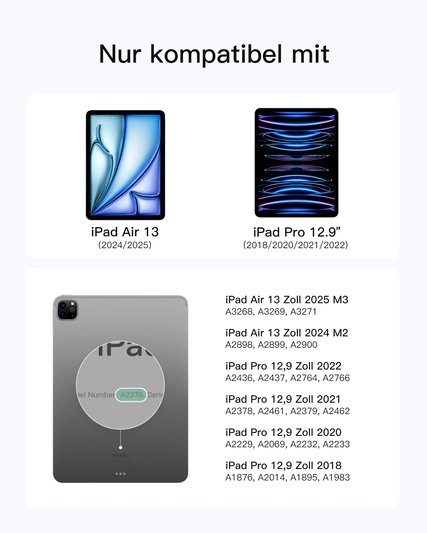 Inateck Abnehmbar Tastatur Hülle Kompatibel mit iPad Air 13" M4/M3/M2 (2026/2025/2024), iPad Pro 12.9" 6/5/4/3 Gen,QWERTZ, AceTouch, KB04122-13A - Image 20