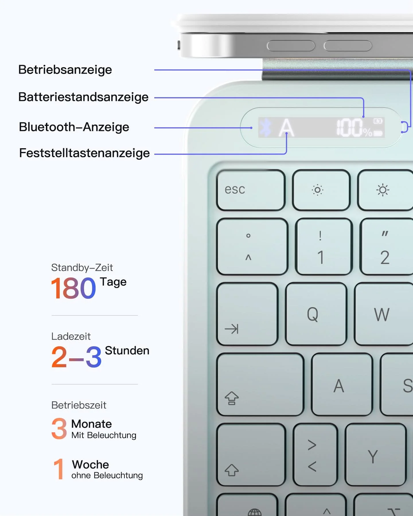Inateck NeoMagic Magnetische Tastatur Hülle für iPad Air 11 Zoll(2025/2024), Magic Keyboard für iPad Pro 11", KB903-11A - Image 14
